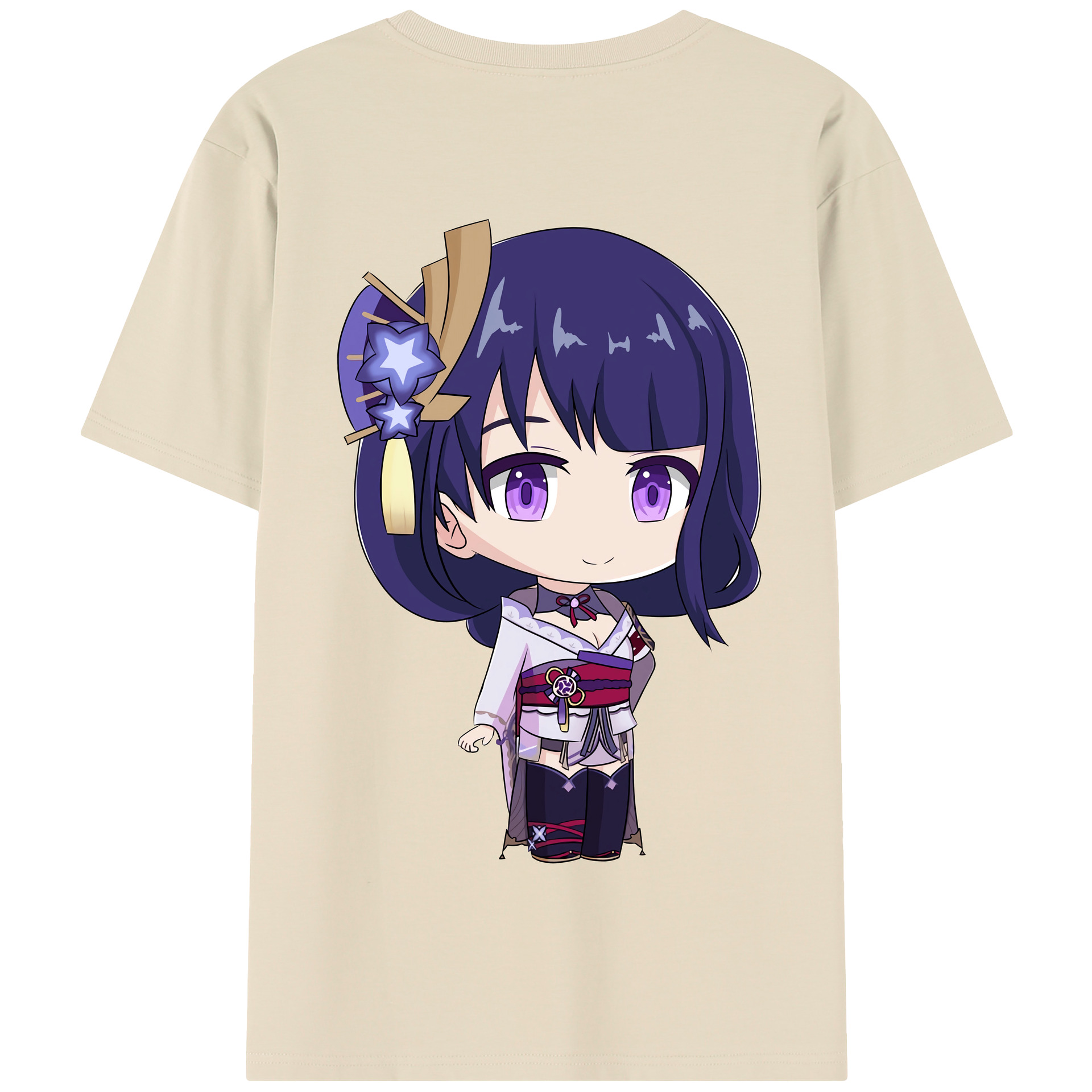 げんし神 雷電将軍 らいでんしょうぐん genshin Raiden Shogun 綿100％半袖Tシャツ（背面プリント）