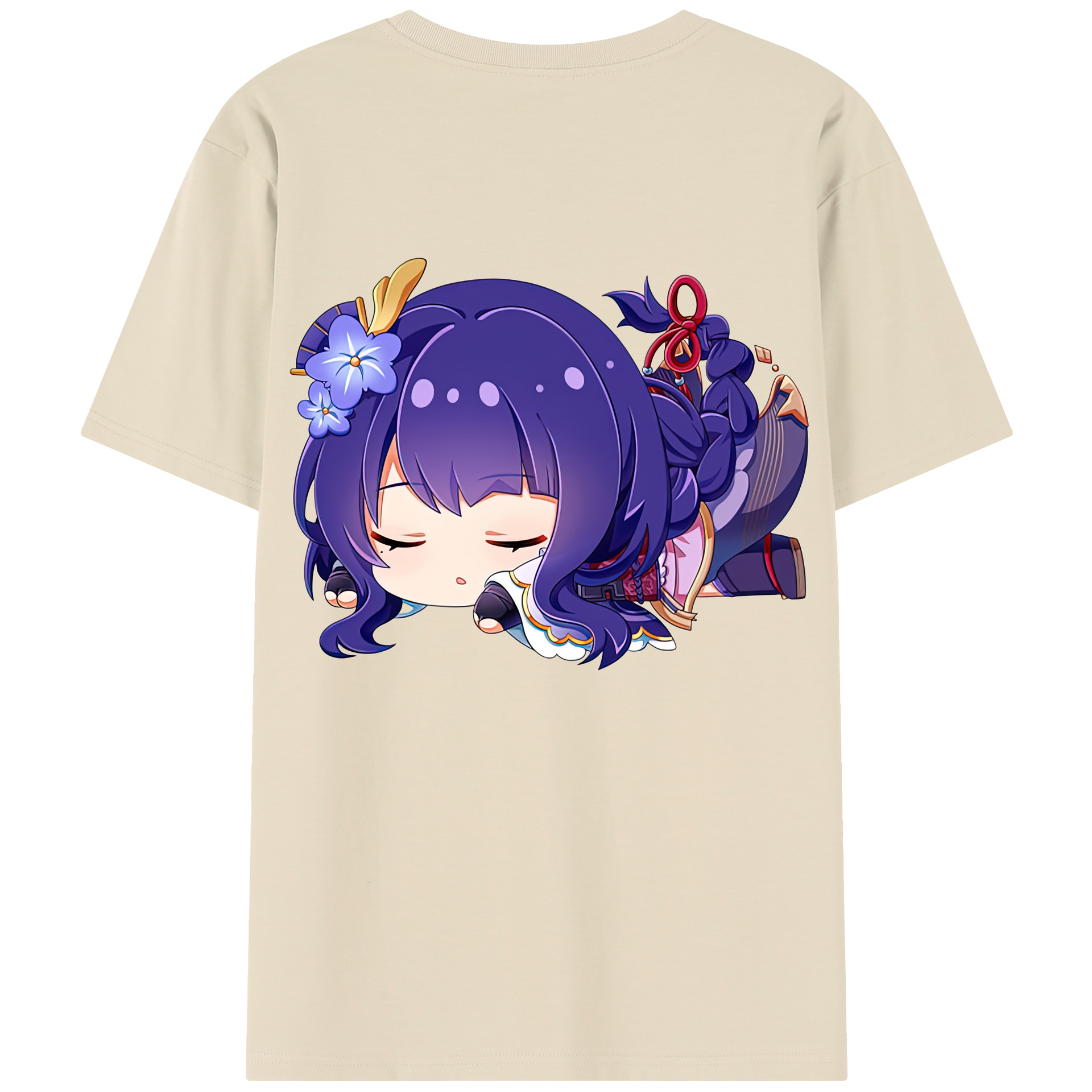 げんし神 雷電将軍 らいでんしょうぐん genshin Raiden Shogun 綿100％半袖Tシャツ（背面プリント）