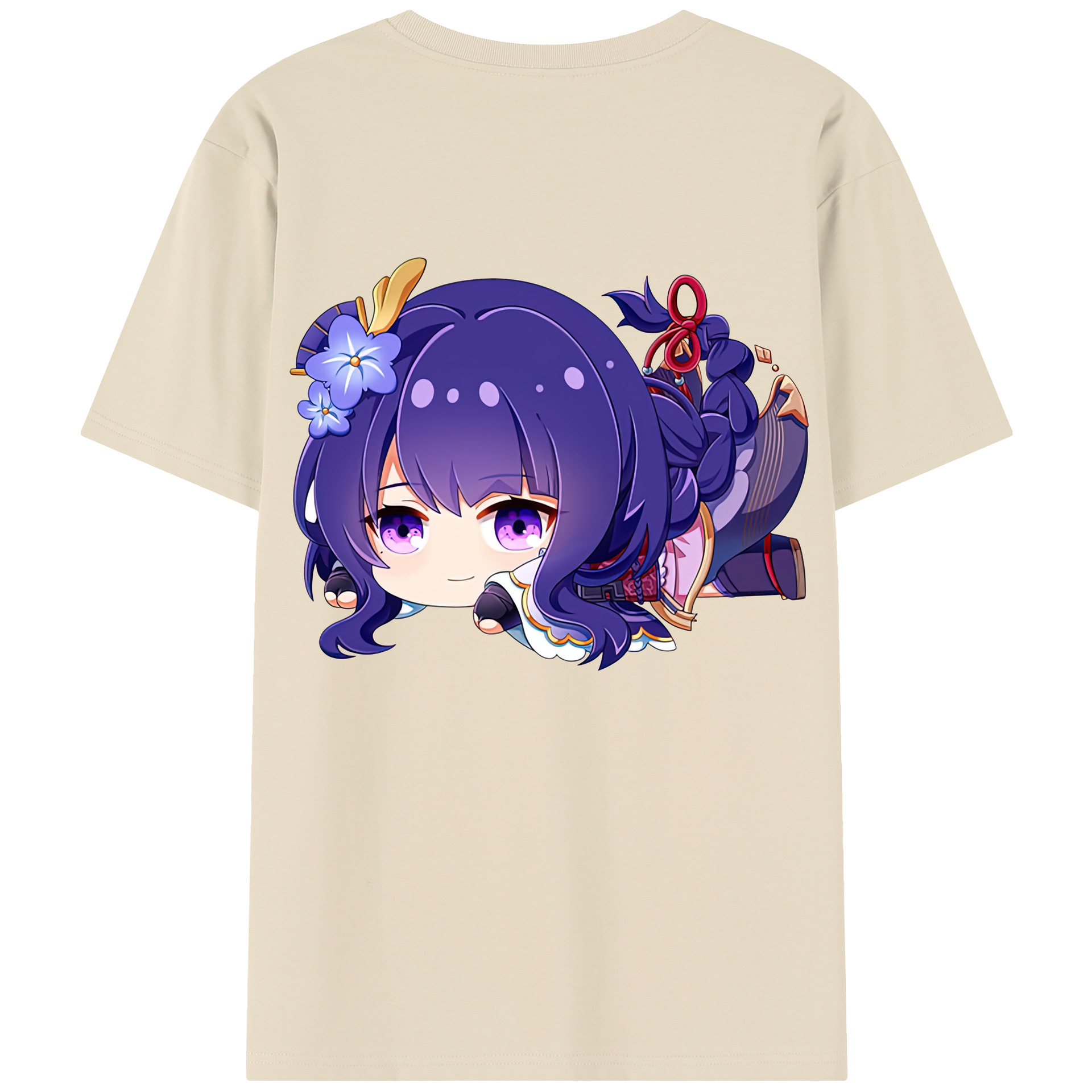 げんし神 雷電将軍 らいでんしょうぐん genshin Raiden Shogun 綿100％半袖Tシャツ（背面プリント）