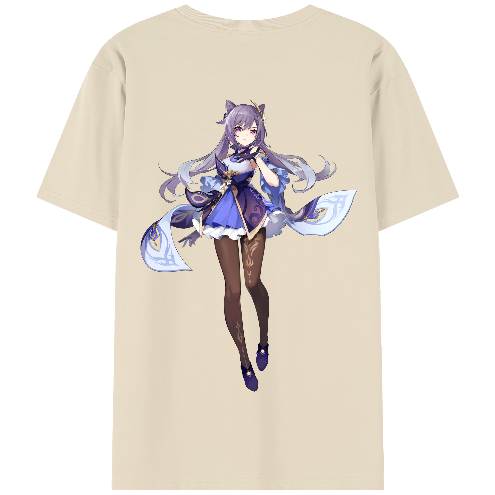 げんし神 刻晴 こくせい genshin Kokusei 綿100％半袖Tシャツ（背面プリント）