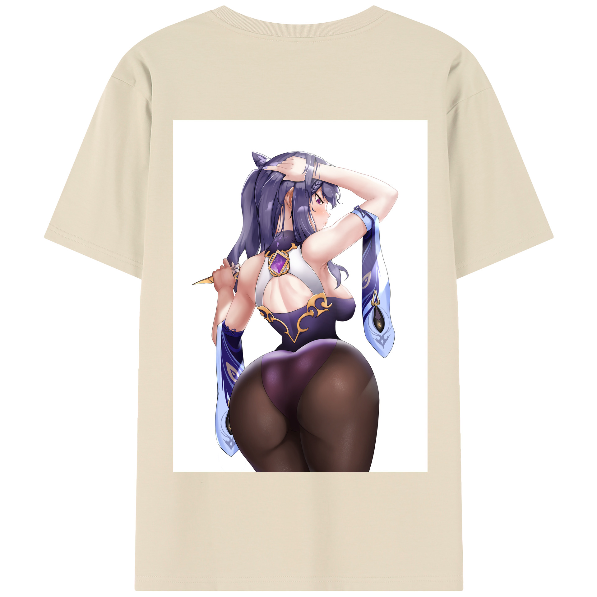 げんし神 刻晴 こくせい genshin Kokusei 綿100％半袖Tシャツ（背面プリント）
