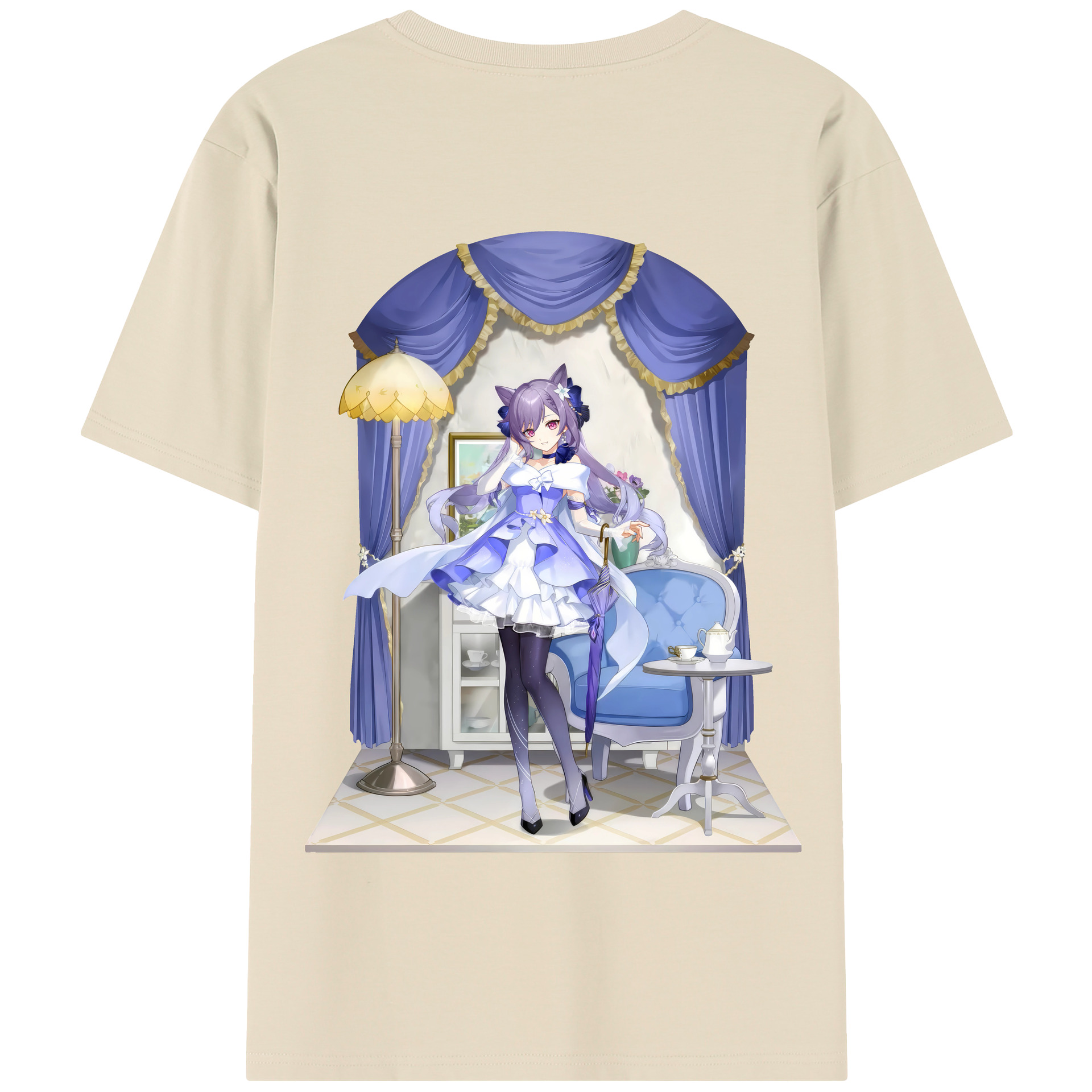 げんし神 刻晴 こくせい genshin Kokusei 綿100％半袖Tシャツ（背面プリント）