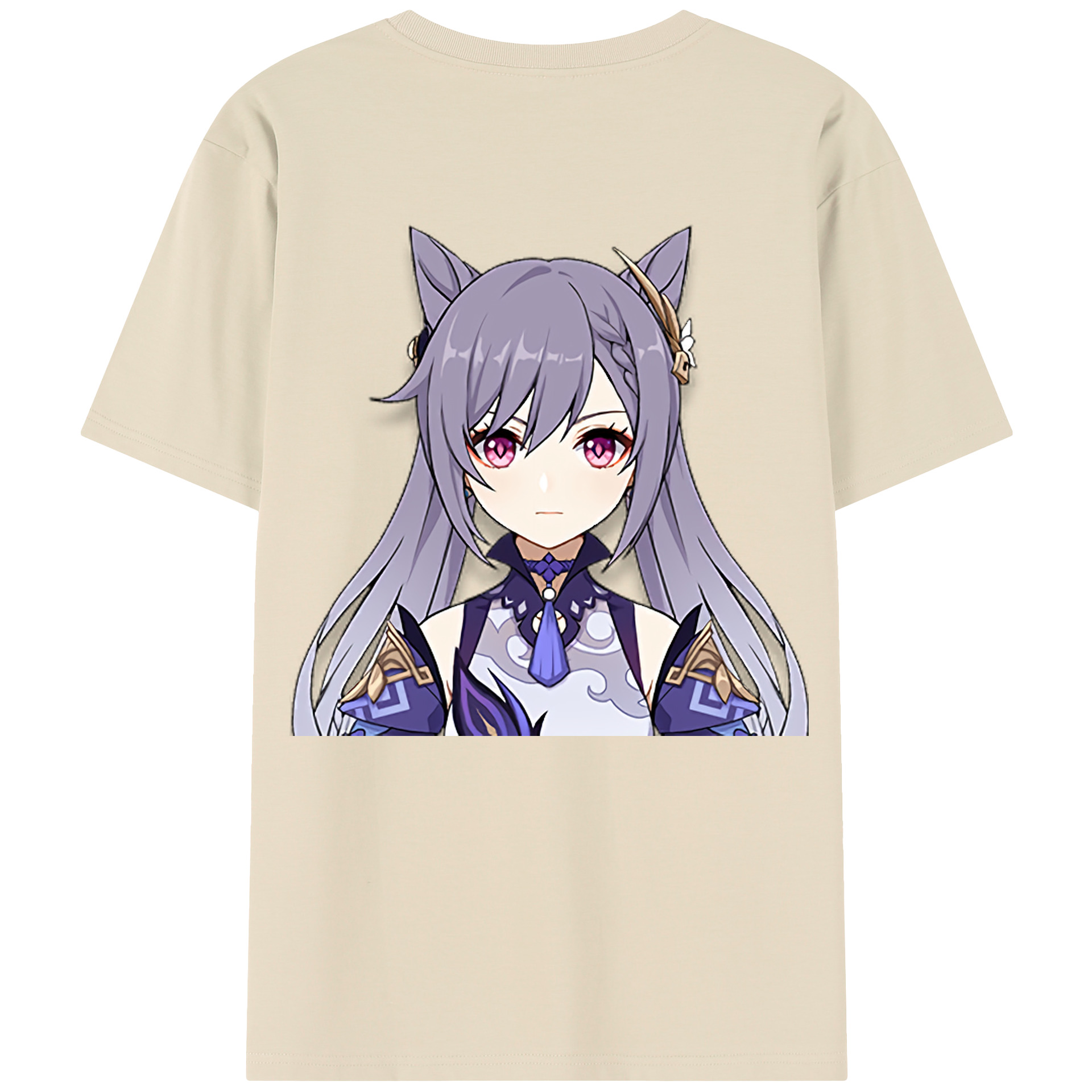 げんし神 刻晴 こくせい genshin Kokusei 綿100％半袖Tシャツ（背面プリント）