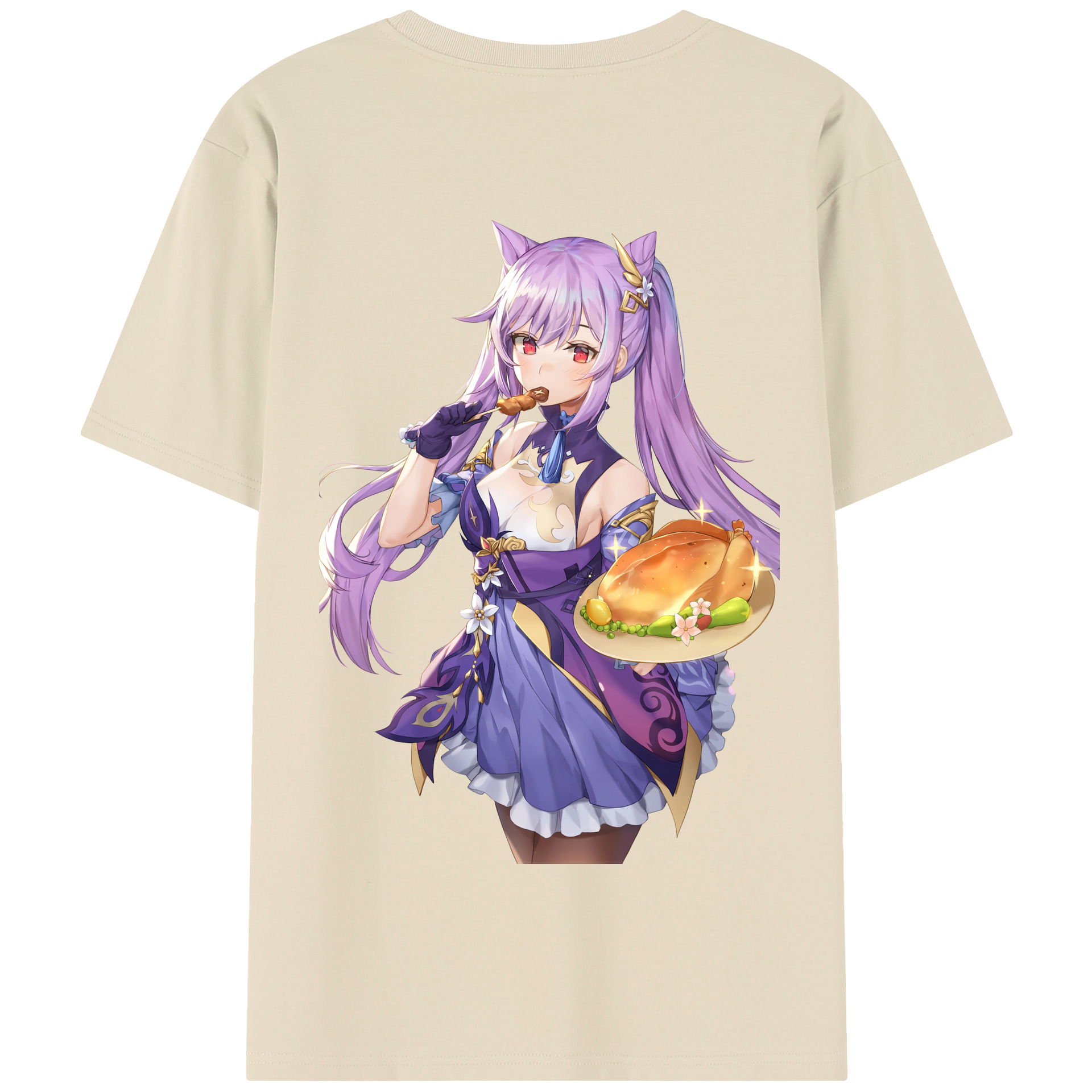 げんし神 刻晴 こくせい genshin Kokusei 綿100％半袖Tシャツ（背面プリント）