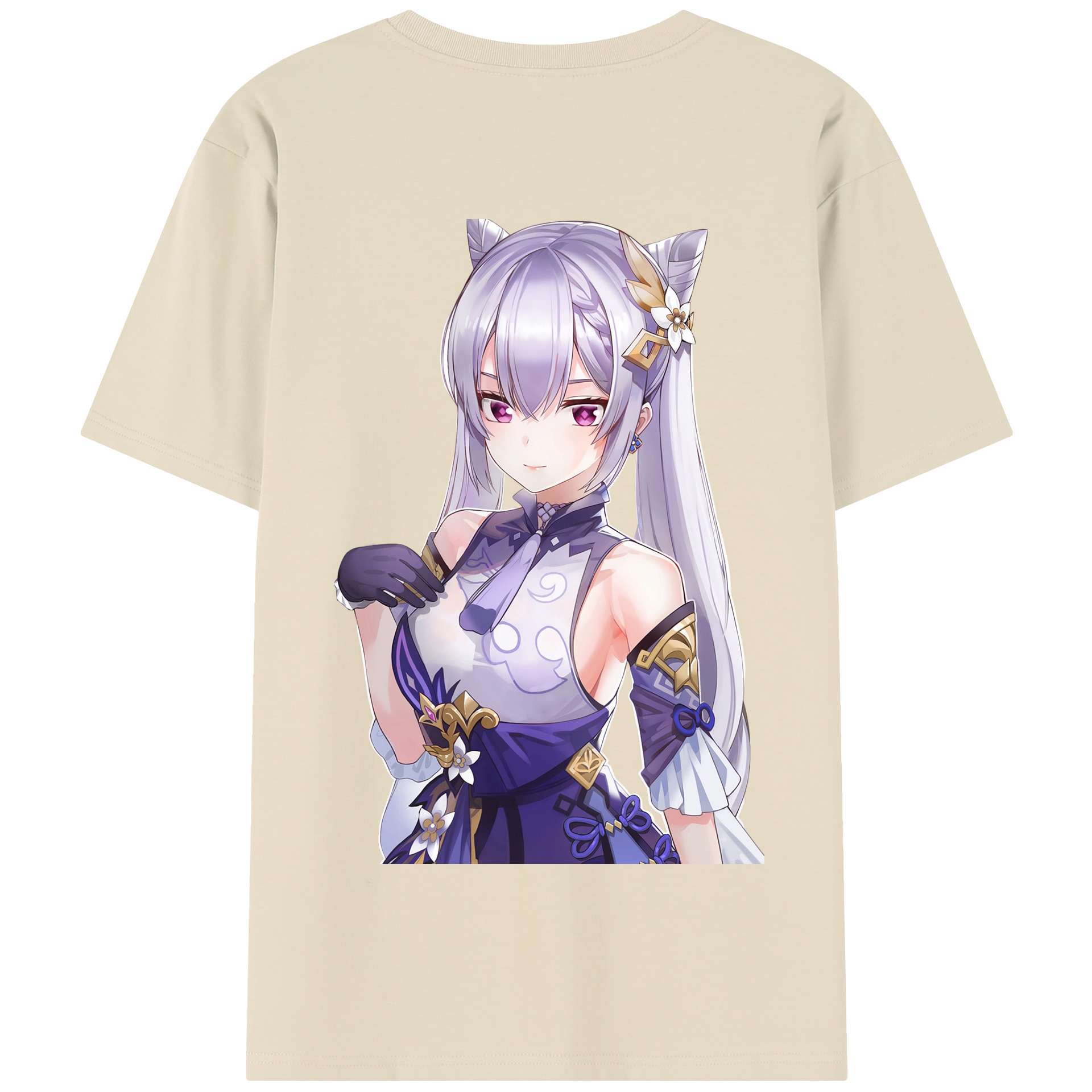 げんし神 刻晴 こくせい genshin Kokusei 綿100％半袖Tシャツ（背面プリント）