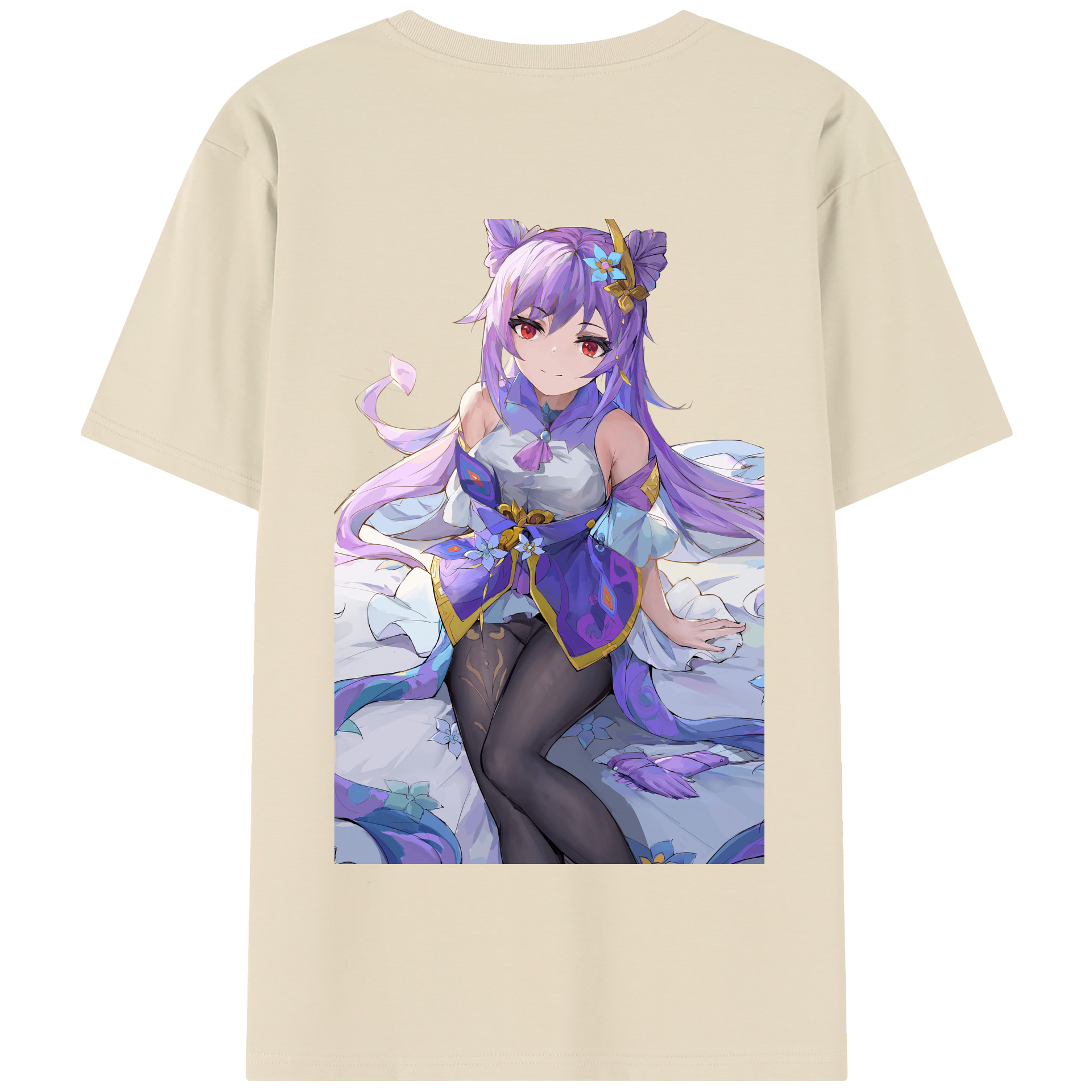 げんし神 刻晴 こくせい genshin Kokusei 綿100％半袖Tシャツ（背面プリント）