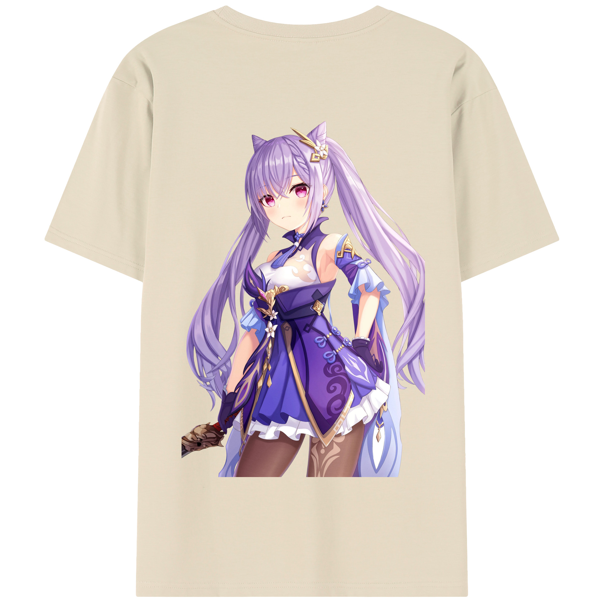 げんし神 刻晴 こくせい genshin Kokusei 綿100％半袖Tシャツ（背面プリント）