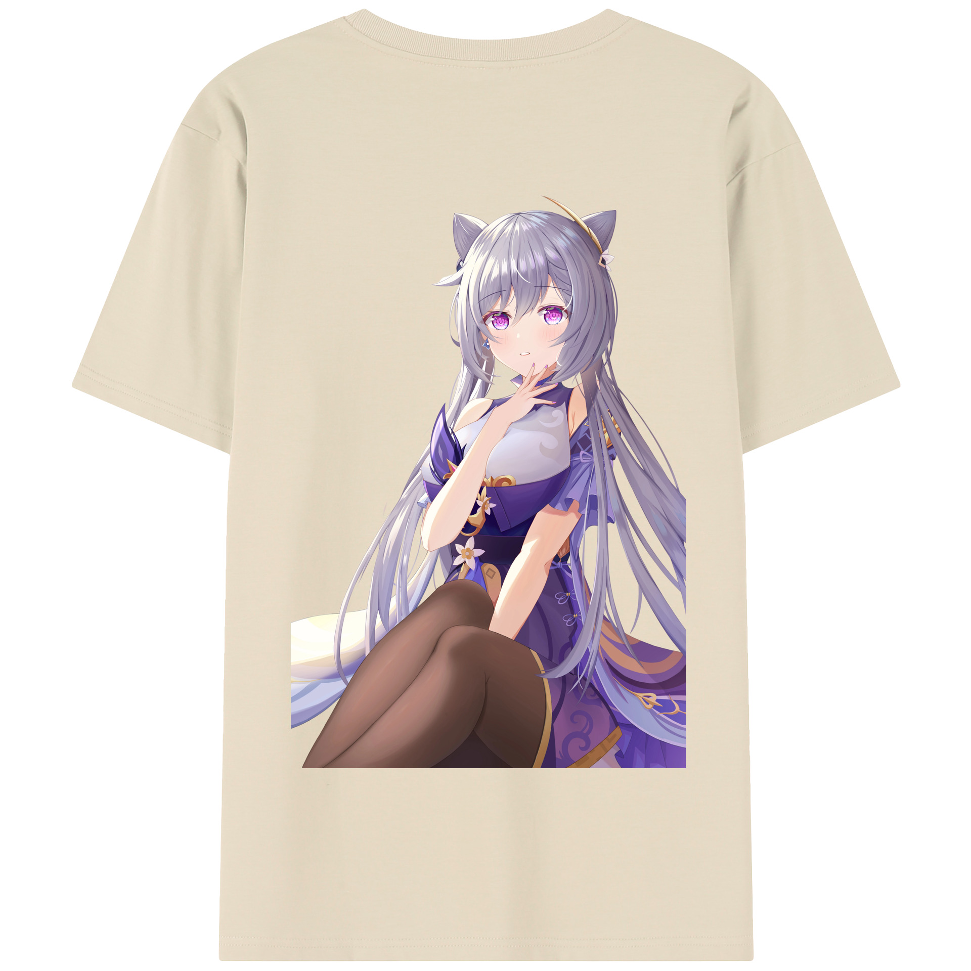 げんし神 刻晴 こくせい genshin Kokusei 綿100％半袖Tシャツ（背面プリント）