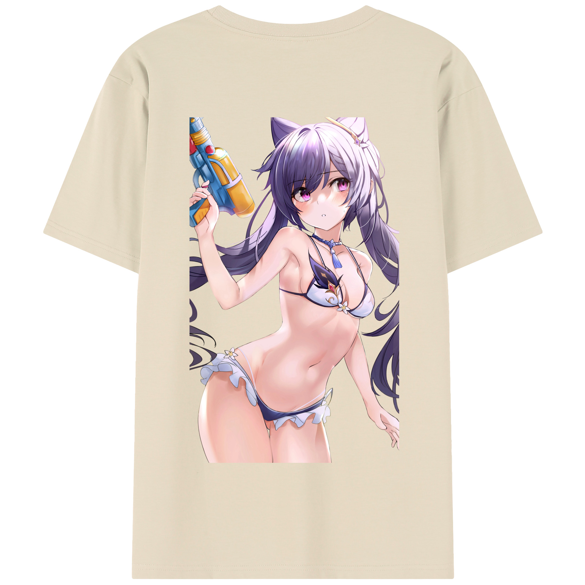 げんし神 刻晴 こくせい genshin Kokusei 綿100％半袖Tシャツ（背面プリント）