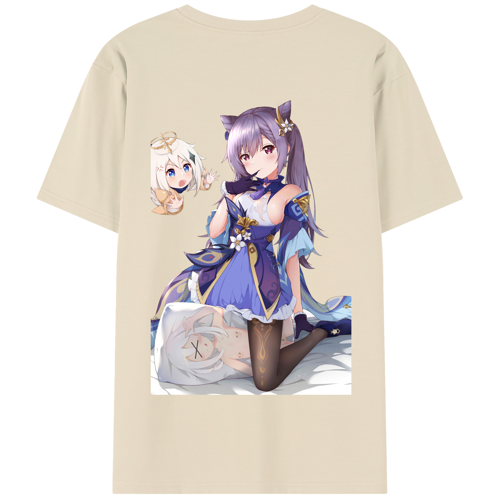 げんし神 刻晴 こくせい genshin Kokusei 綿100％半袖Tシャツ（背面プリント）