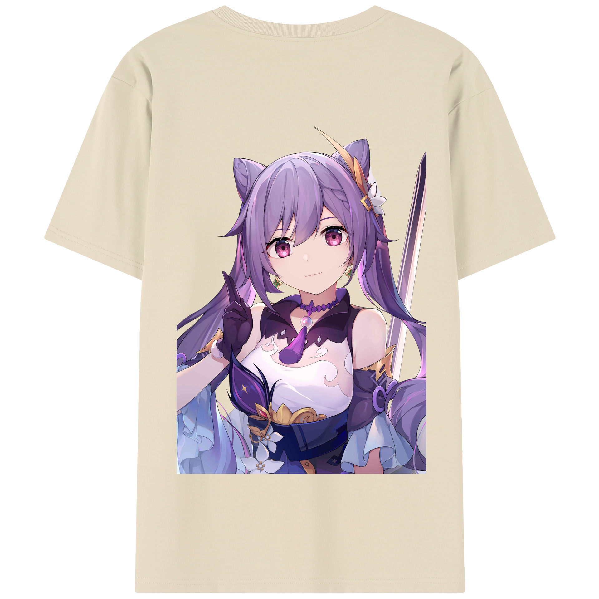 げんし神 刻晴 こくせい genshin Kokusei 綿100％半袖Tシャツ（背面プリント）