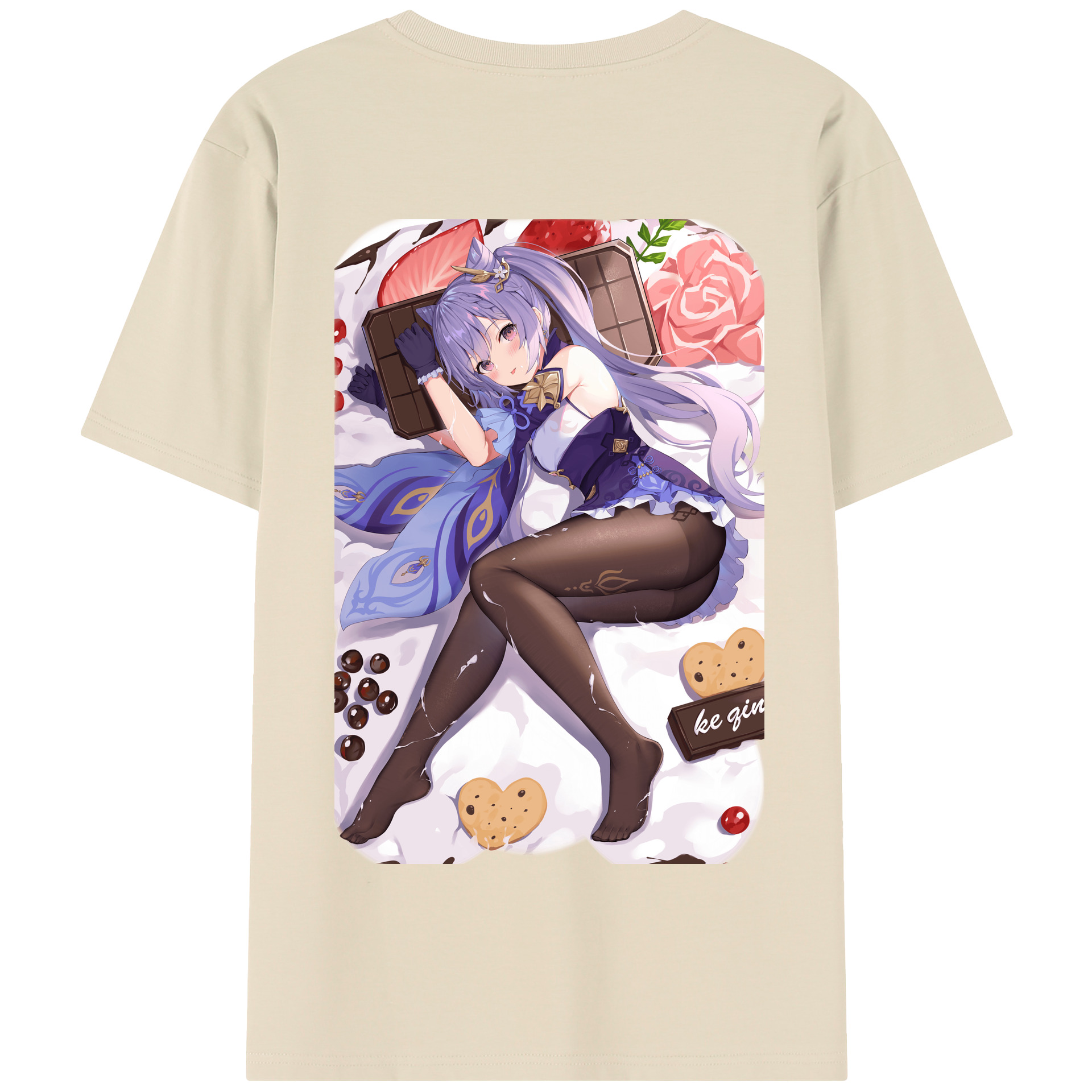 げんし神 刻晴 こくせい genshin Kokusei 綿100％半袖Tシャツ（背面プリント）