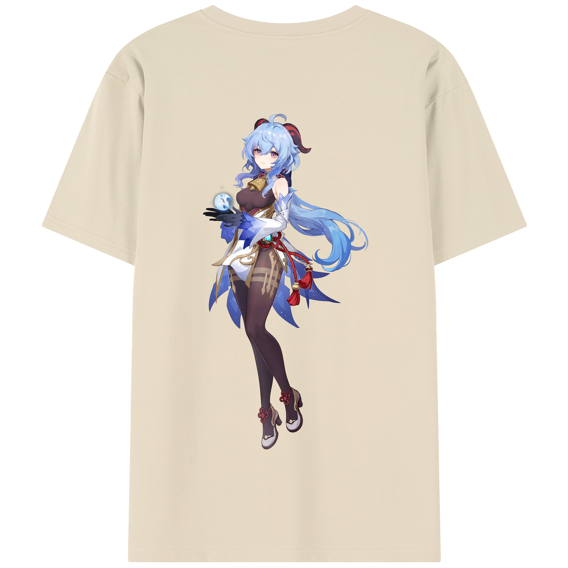 げんし神 甘雨 かんう genshin Ganyu 綿100％半袖Tシャツ（背面プリント）