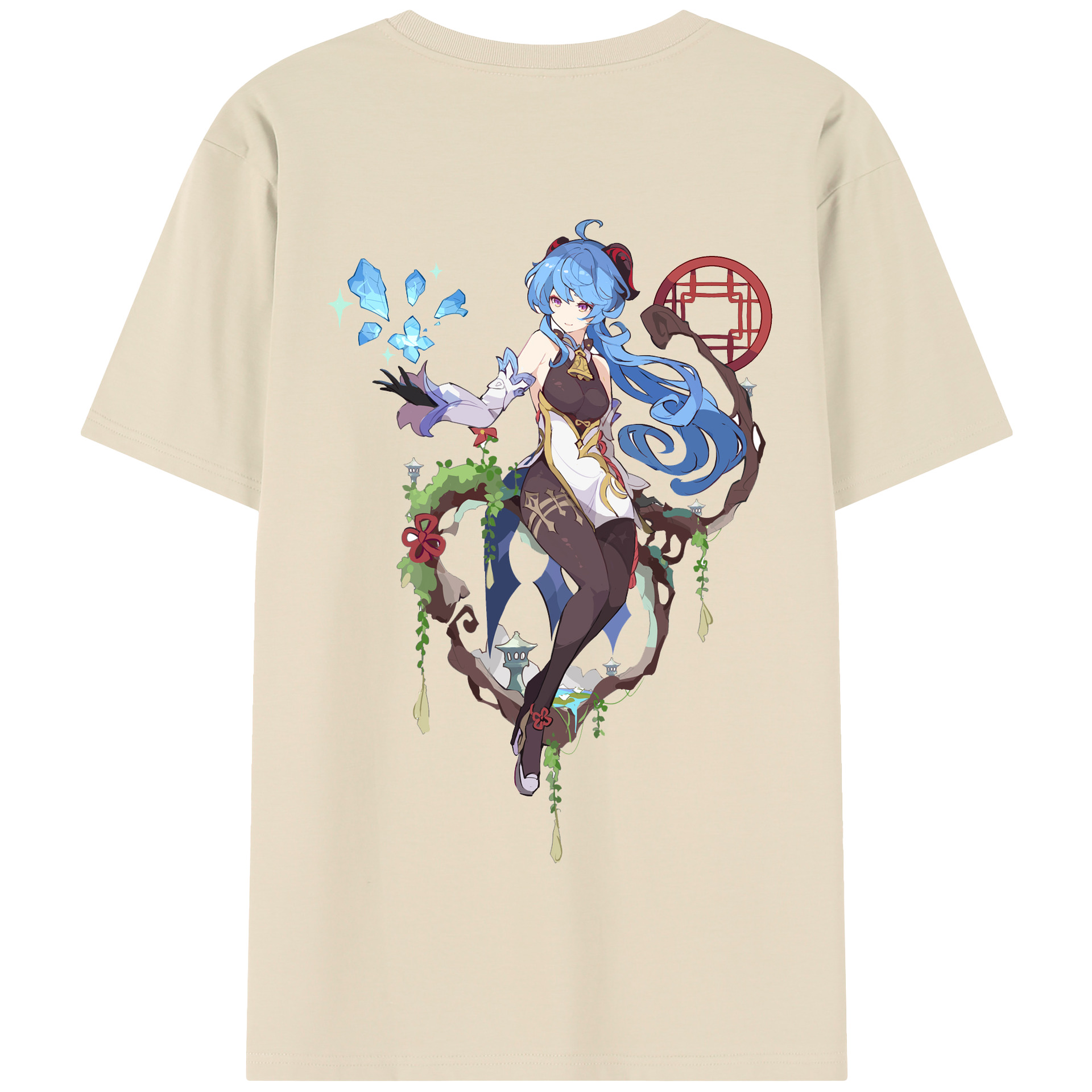 げんし神 甘雨 かんう genshin Ganyu 綿100％半袖Tシャツ（背面プリント）