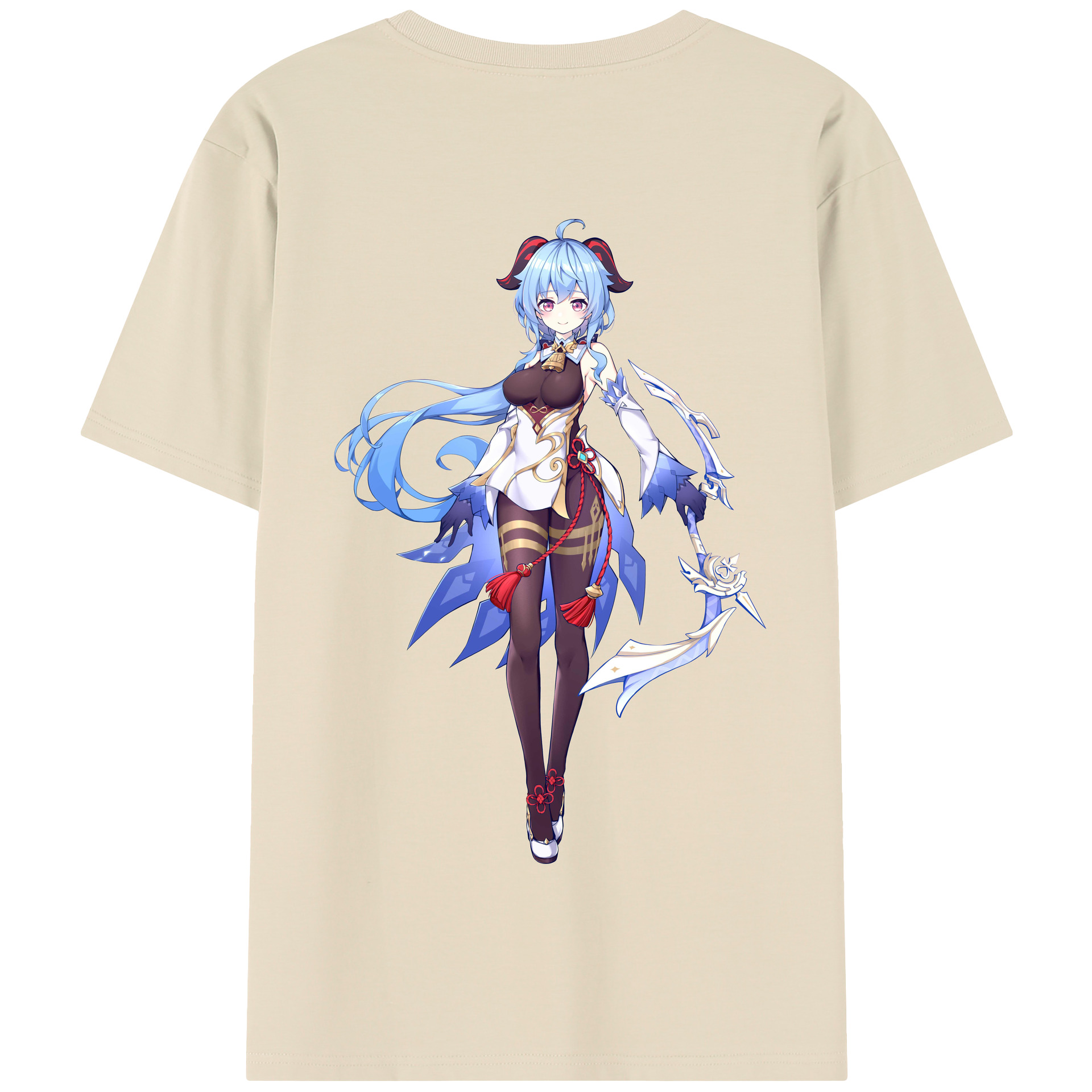 げんし神 甘雨 かんう genshin Ganyu 綿100％半袖Tシャツ（背面プリント）