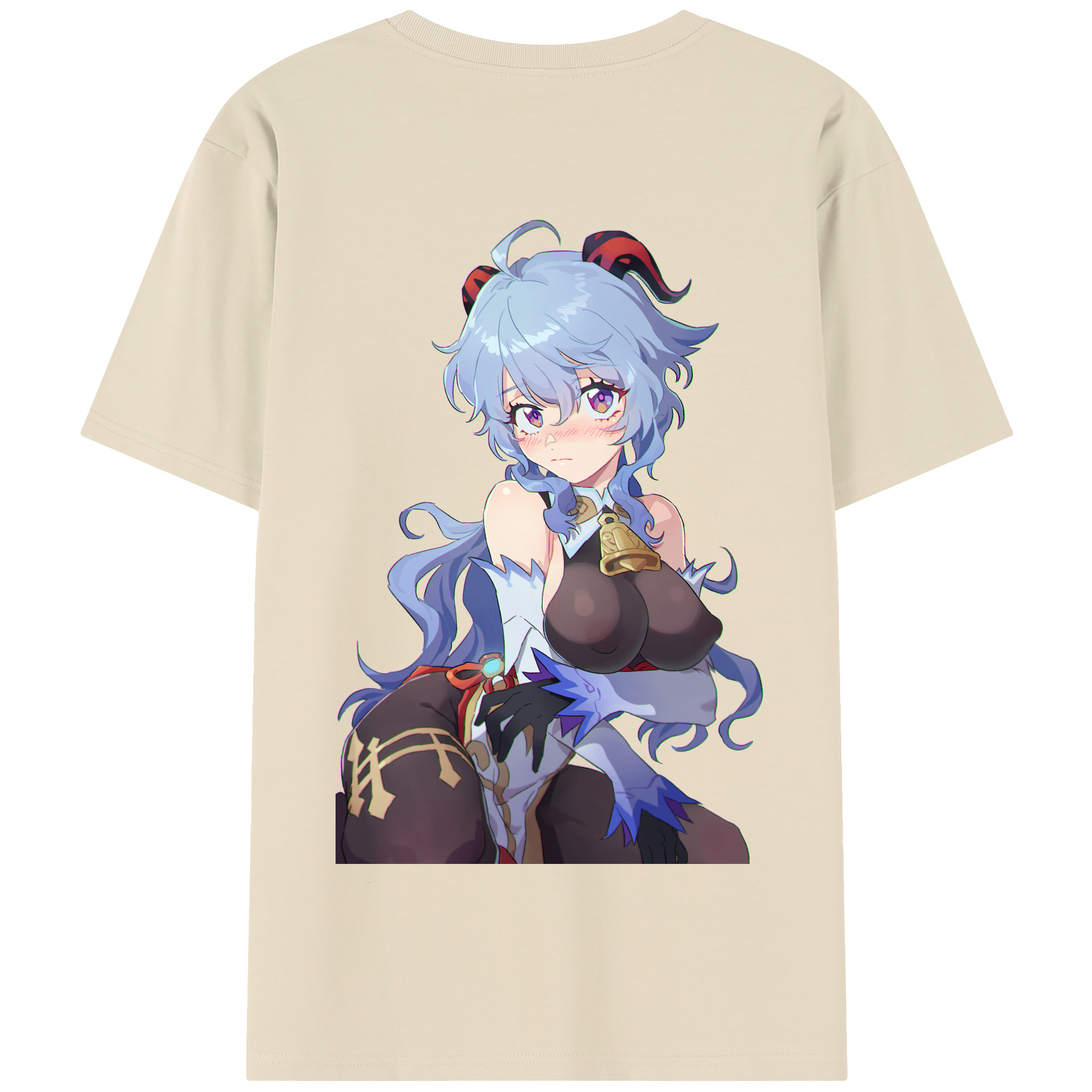 げんし神 甘雨 かんう genshin Ganyu 綿100％半袖Tシャツ（背面プリント）