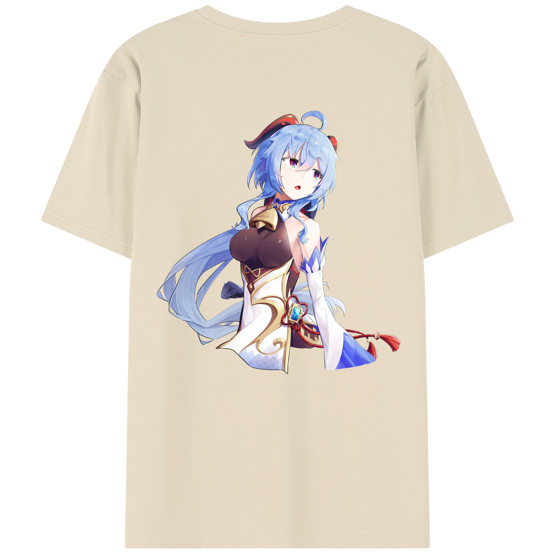 げんし神 甘雨 かんう genshin Ganyu 綿100％半袖Tシャツ（背面プリント）