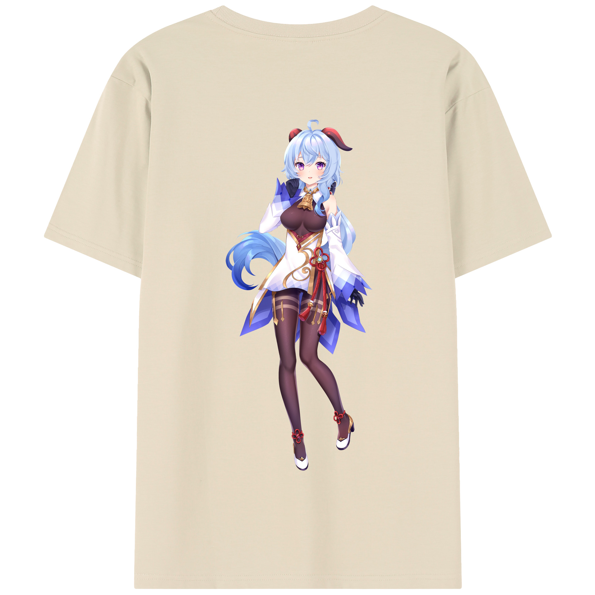 げんし神 甘雨 かんう genshin Ganyu 綿100％半袖Tシャツ（背面プリント）