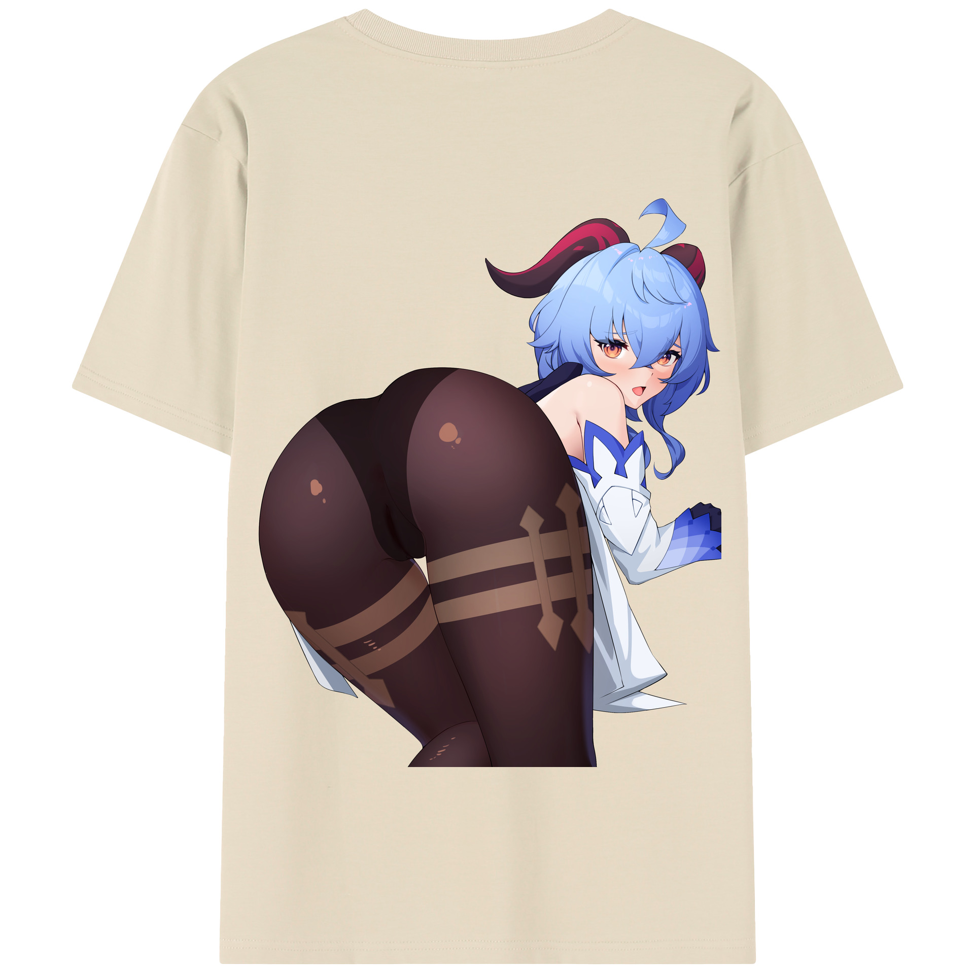 げんし神 甘雨 かんう genshin Ganyu 綿100％半袖Tシャツ（背面プリント）
