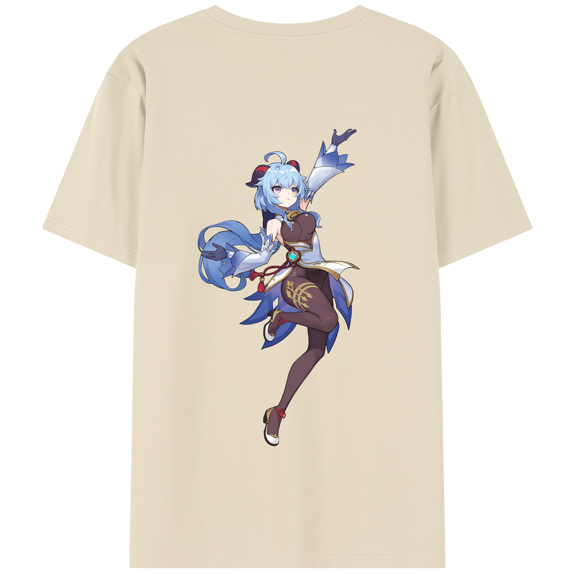 げんし神 甘雨 かんう genshin Ganyu 綿100％半袖Tシャツ（背面プリント）