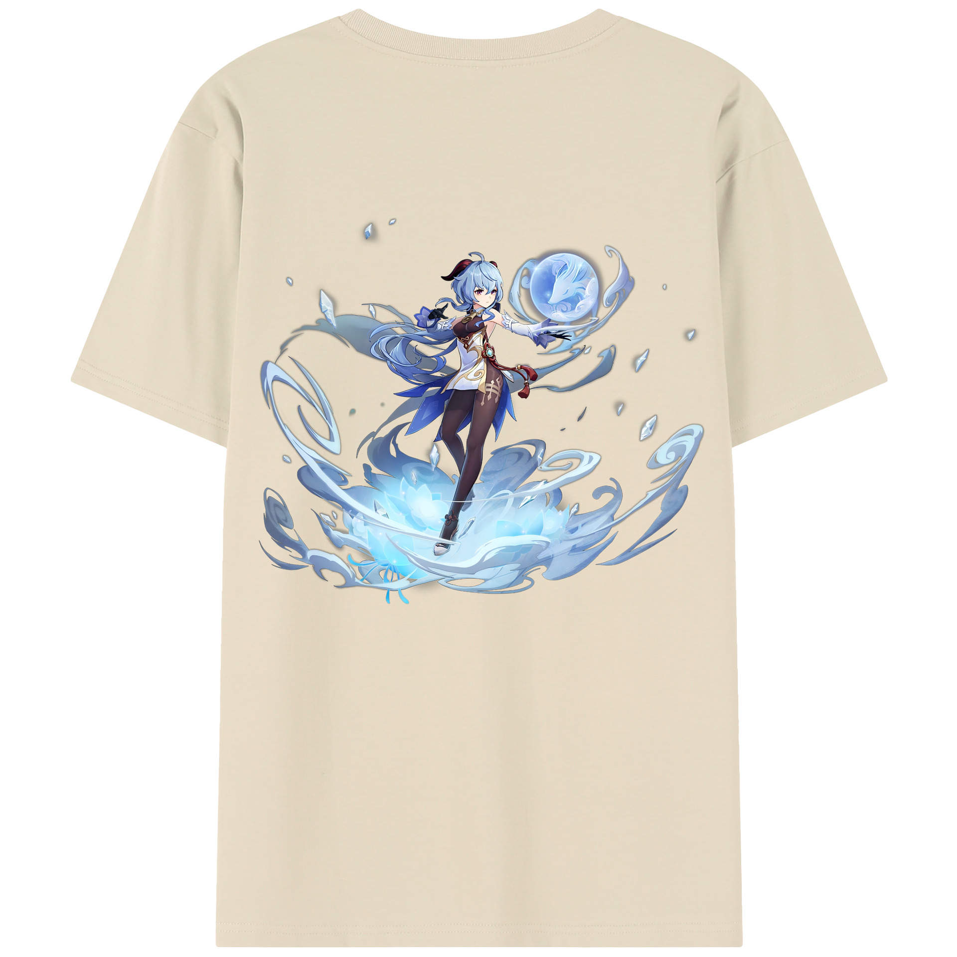 げんし神 甘雨 かんう genshin Ganyu 綿100％半袖Tシャツ（背面プリント）