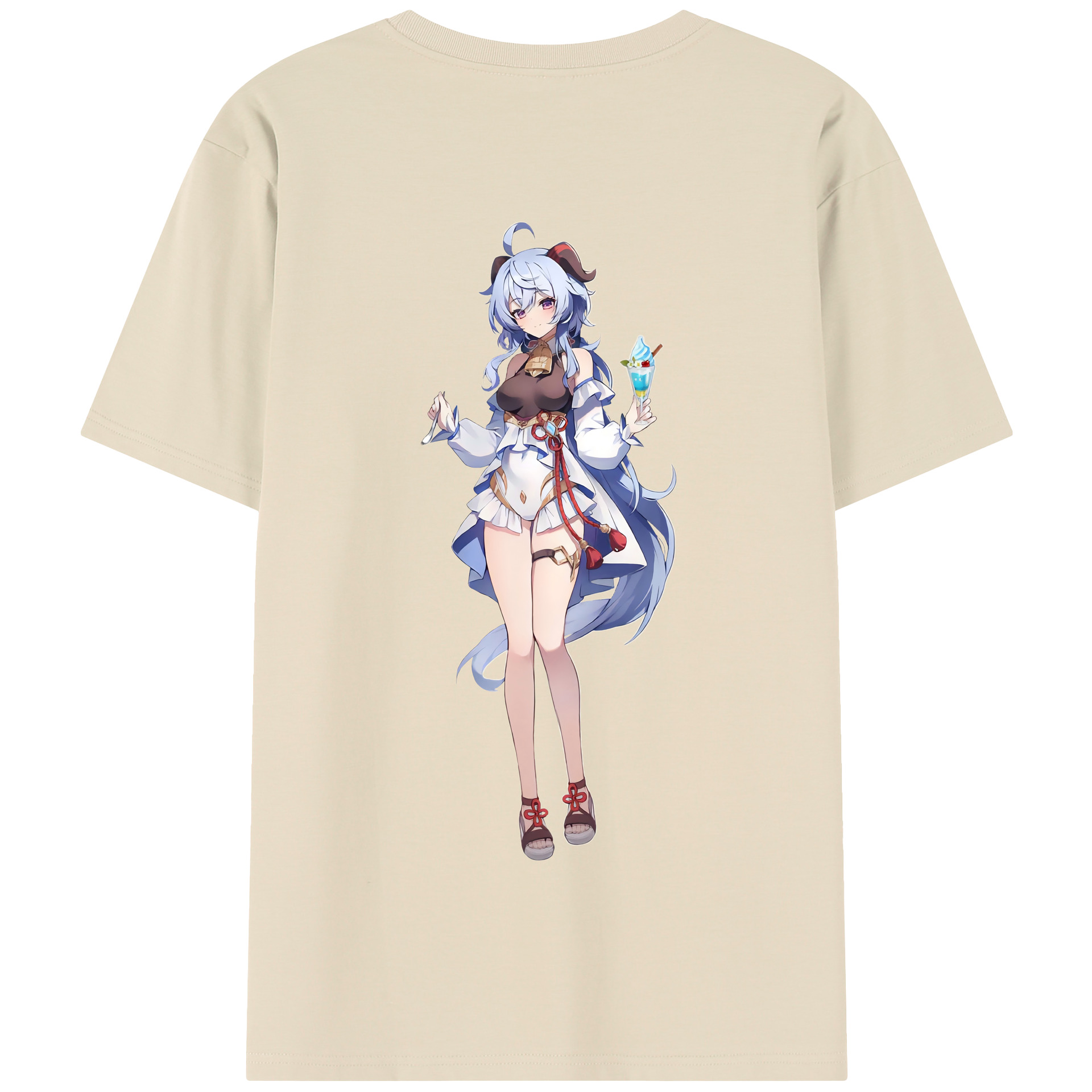 げんし神 甘雨 かんう genshin Ganyu 綿100％半袖Tシャツ（背面プリント）