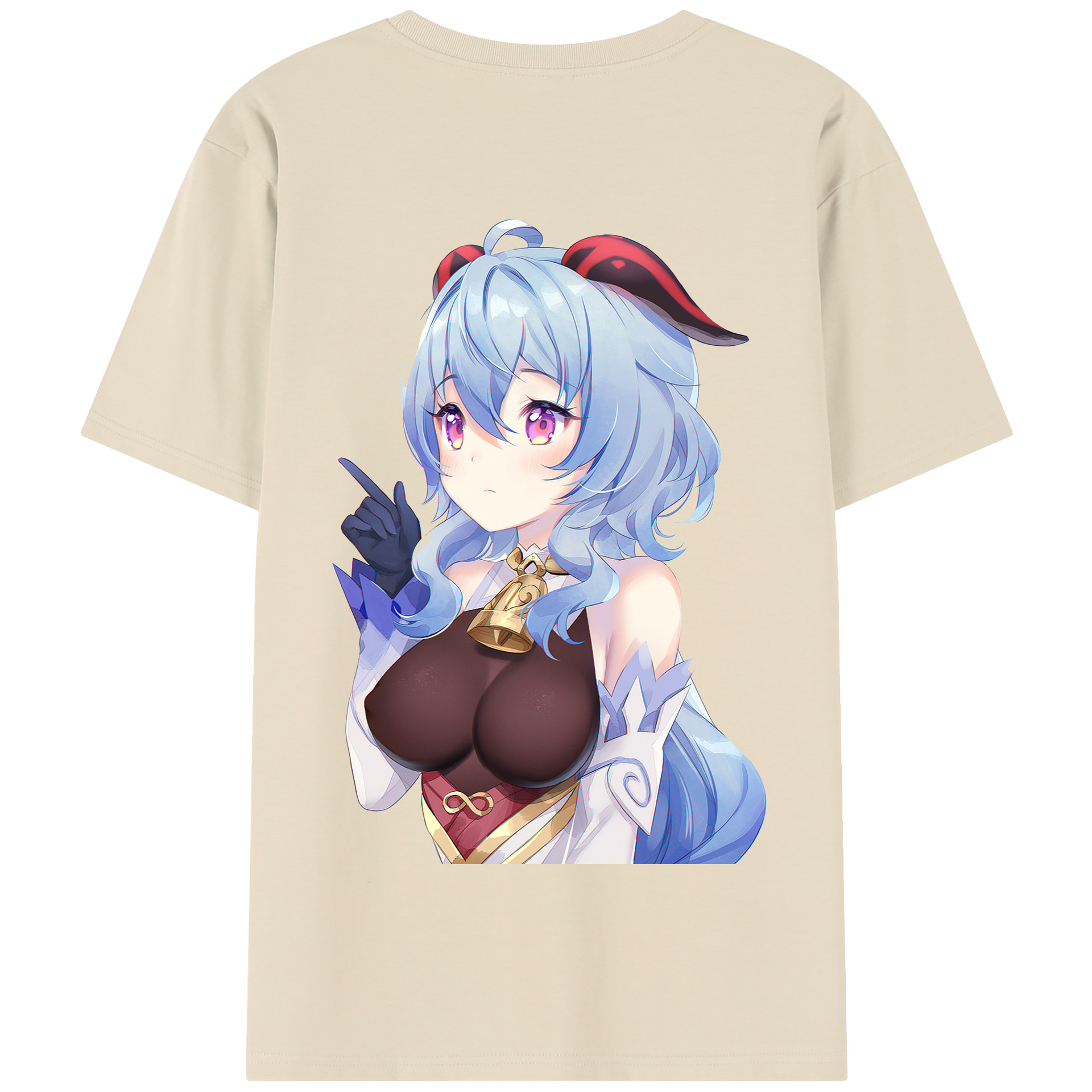 げんし神 甘雨 かんう genshin Ganyu 綿100％半袖Tシャツ（背面プリント）