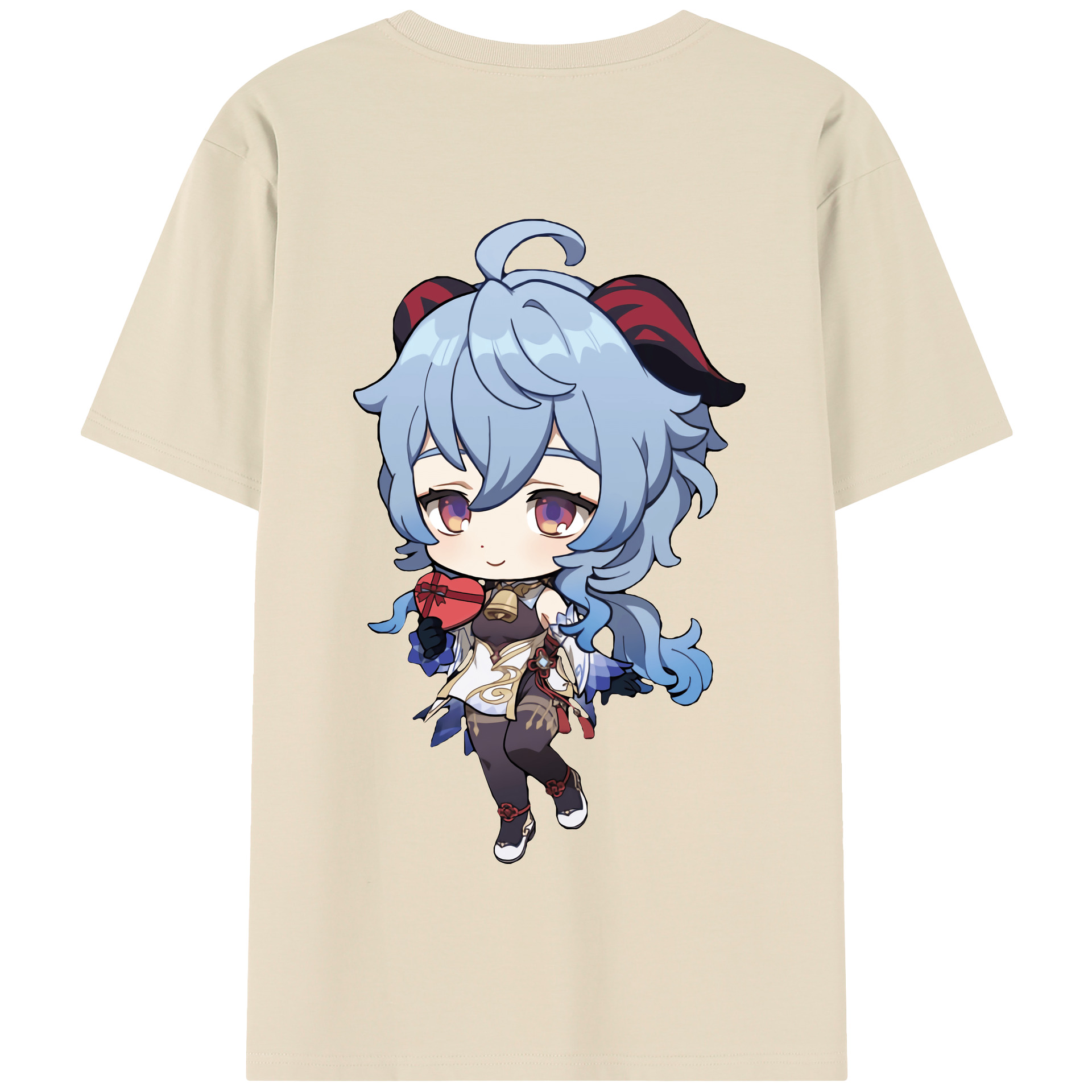げんし神 甘雨 かんう genshin Ganyu 綿100％半袖Tシャツ（背面プリント）
