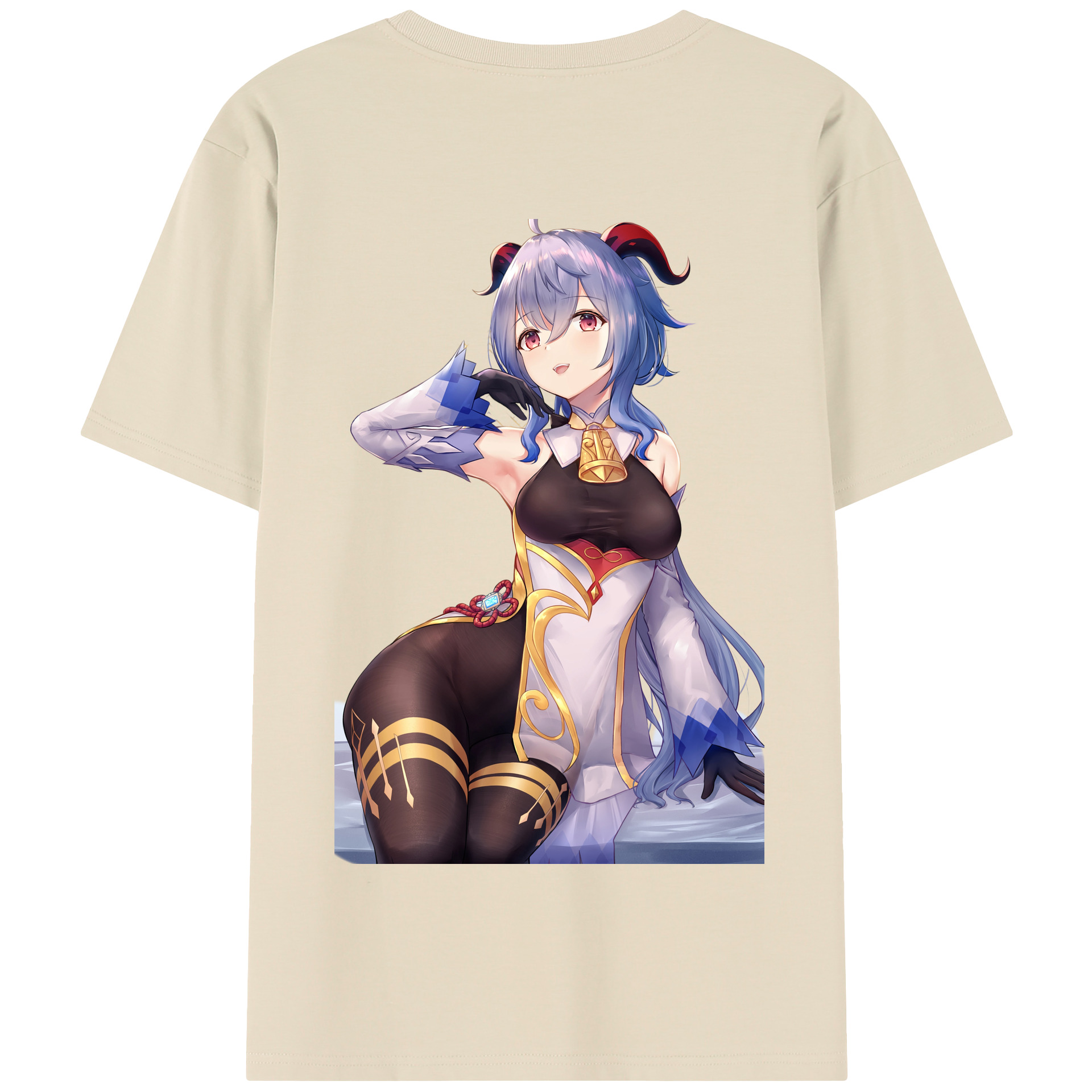 げんし神 甘雨 かんう genshin Ganyu 綿100％半袖Tシャツ（背面プリント）