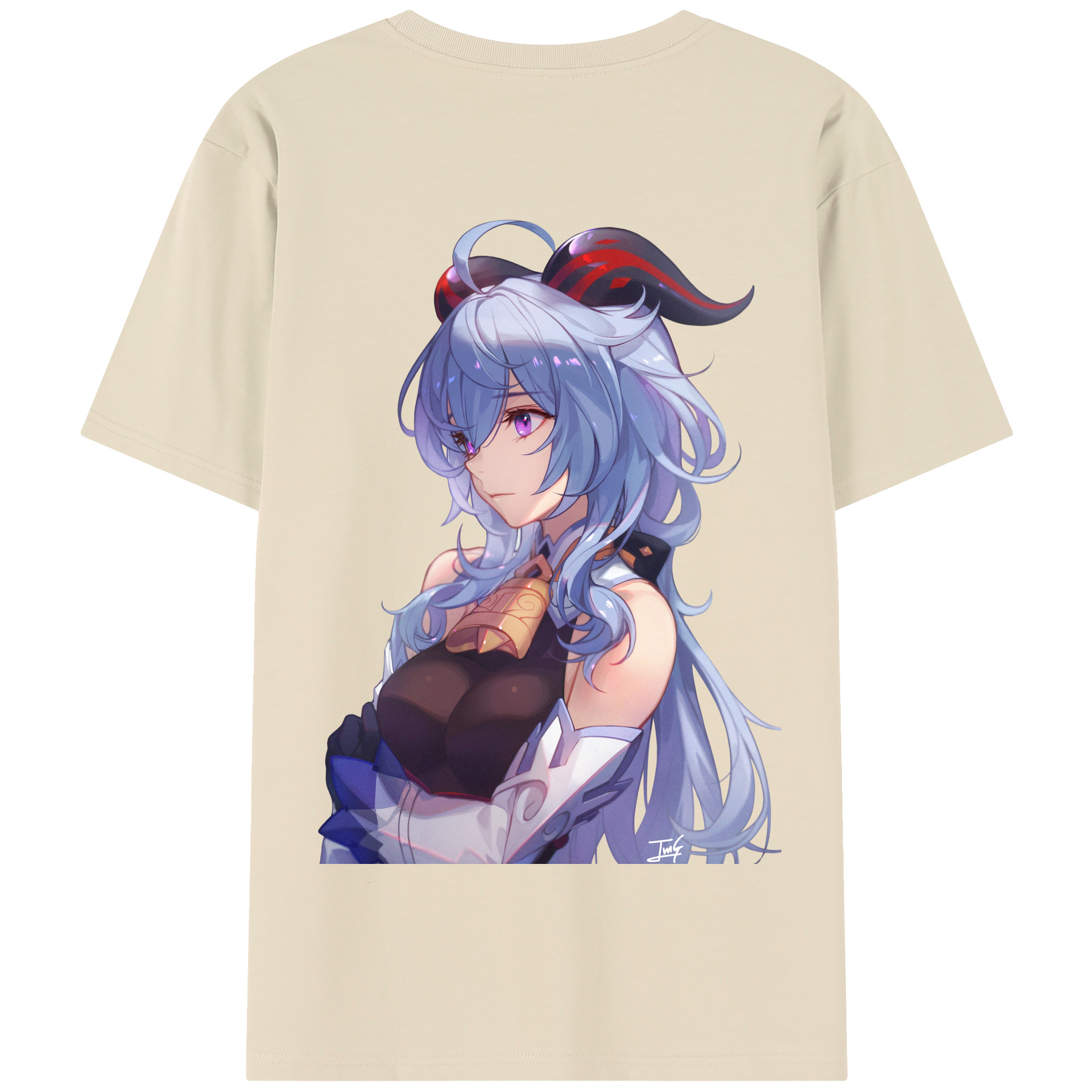 げんし神 甘雨 かんう genshin Ganyu 綿100％半袖Tシャツ（背面プリント）
