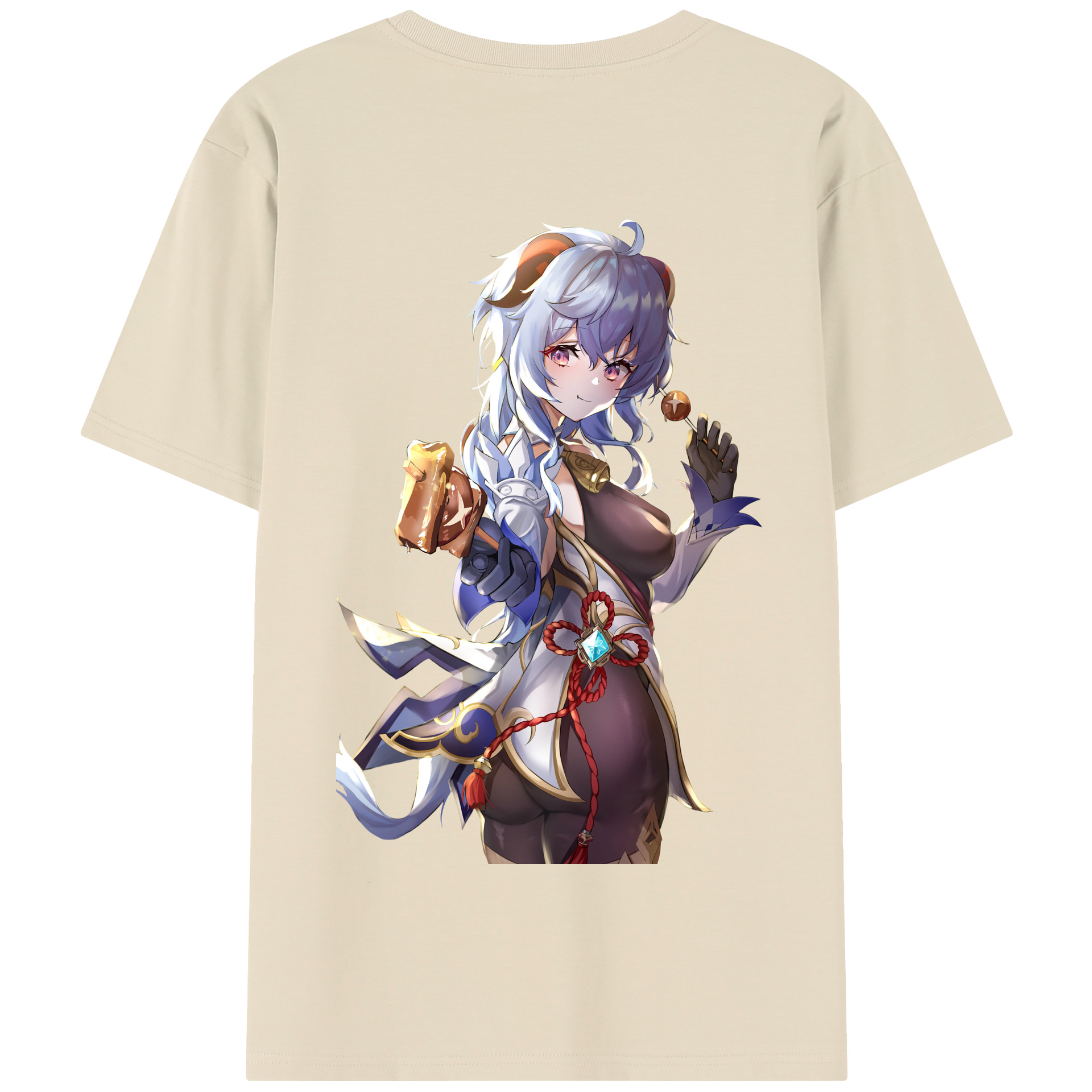 げんし神 甘雨 かんう genshin Ganyu 綿100％半袖Tシャツ（背面プリント）