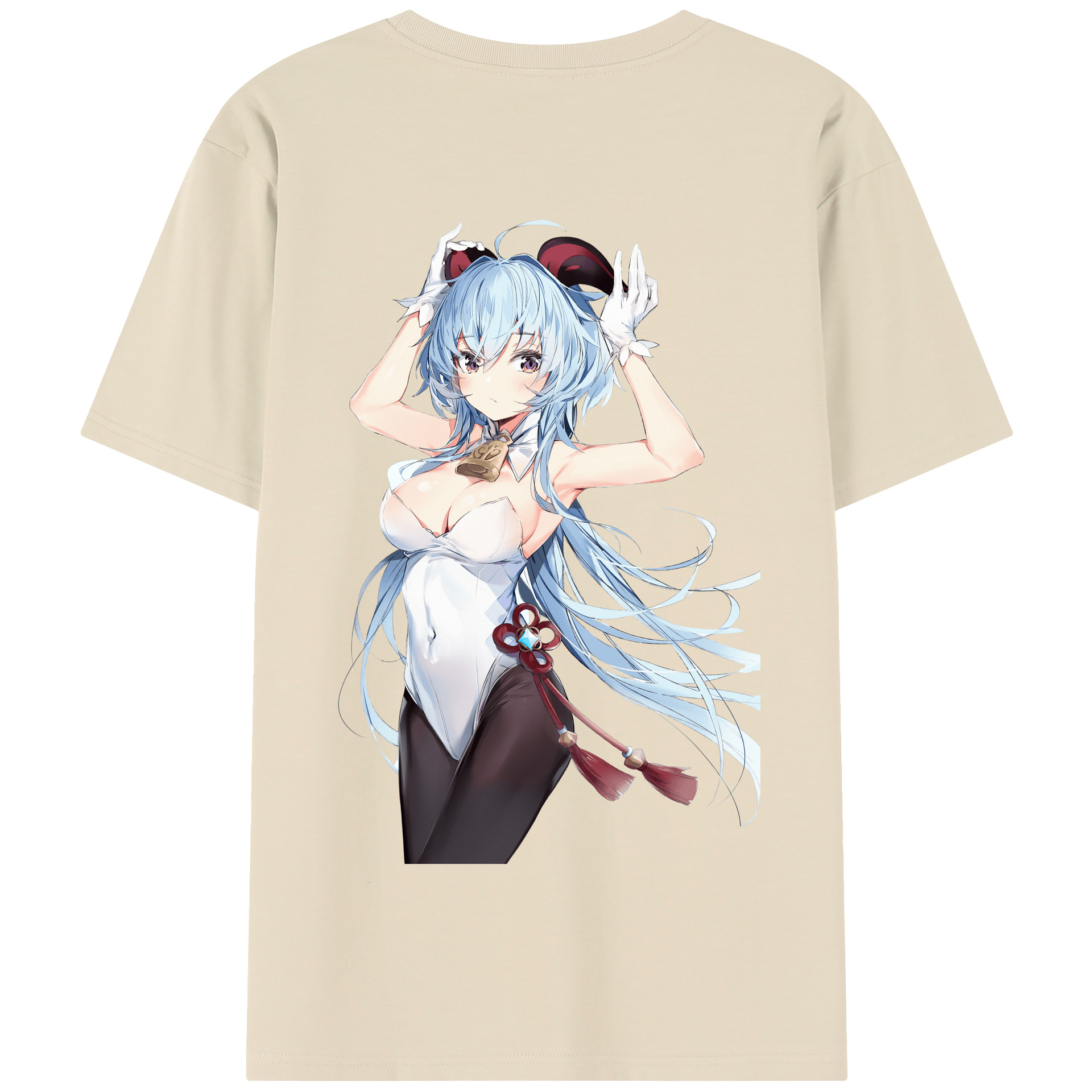 げんし神 甘雨 かんう genshin Ganyu 綿100％半袖Tシャツ（背面プリント）