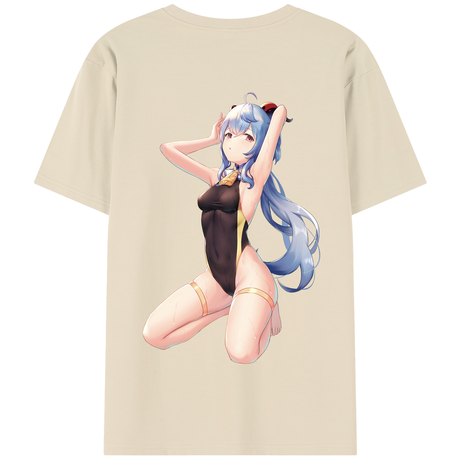 げんし神 甘雨 かんう genshin Ganyu 綿100％半袖Tシャツ（背面プリント）