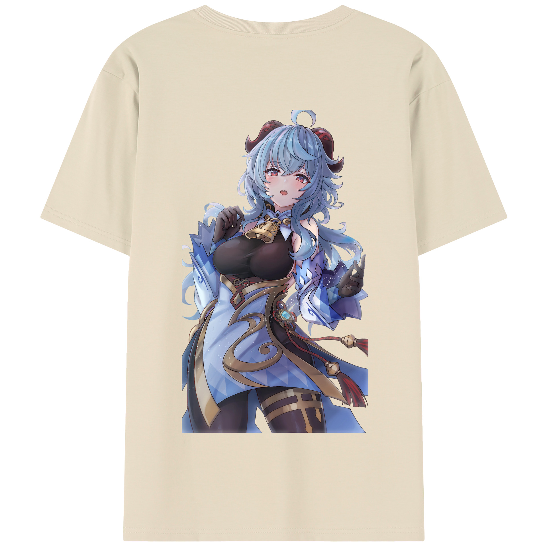 げんし神 甘雨 かんう genshin Ganyu 綿100％半袖Tシャツ（背面プリント）