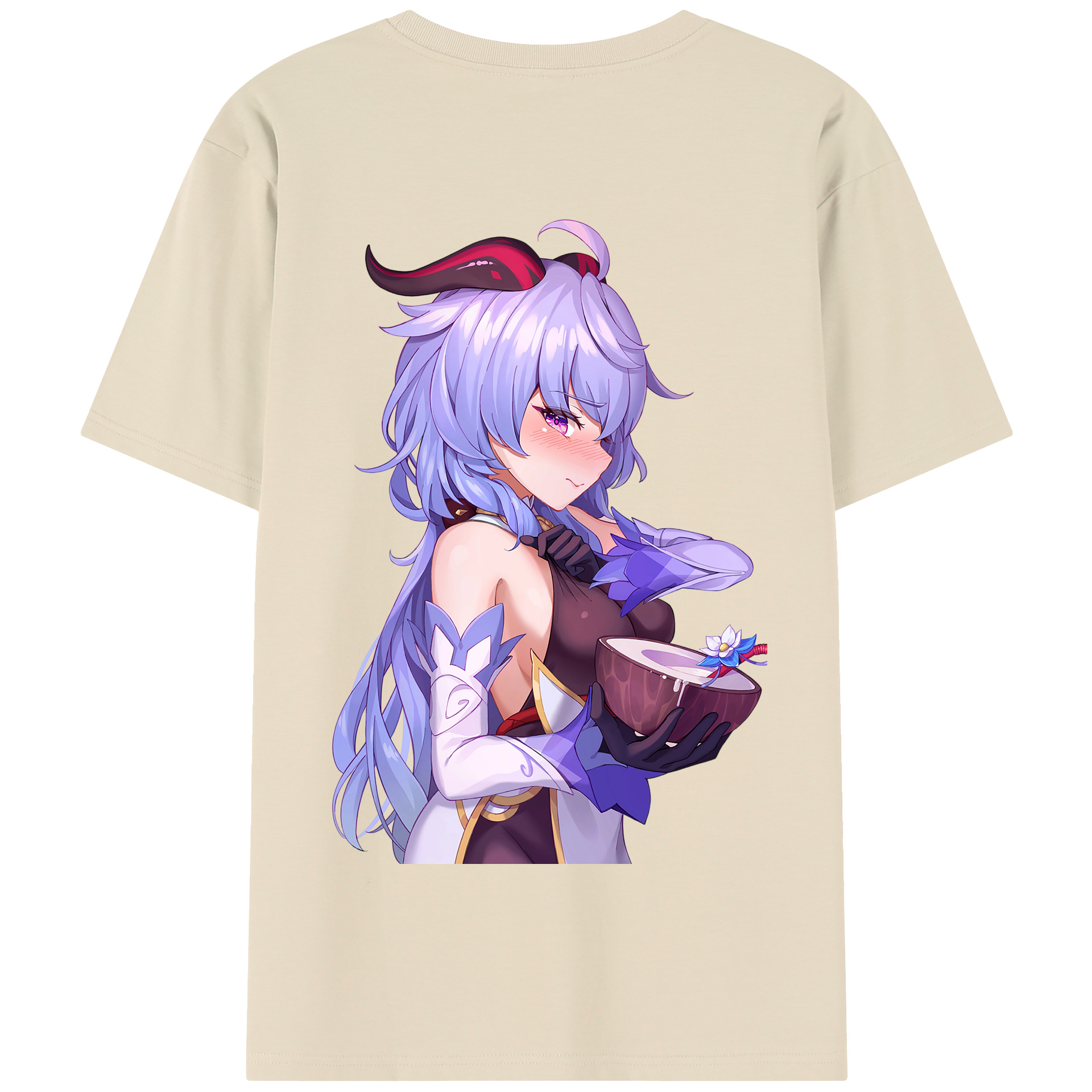 げんし神 甘雨 かんう genshin Ganyu 綿100％半袖Tシャツ（背面プリント）