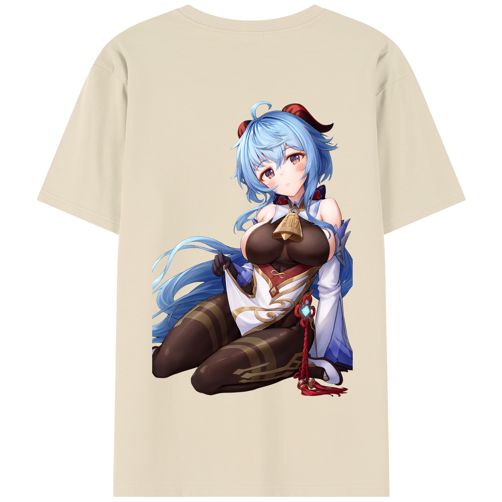 げんし神 甘雨 かんう genshin Ganyu 綿100％半袖Tシャツ（背面プリント）