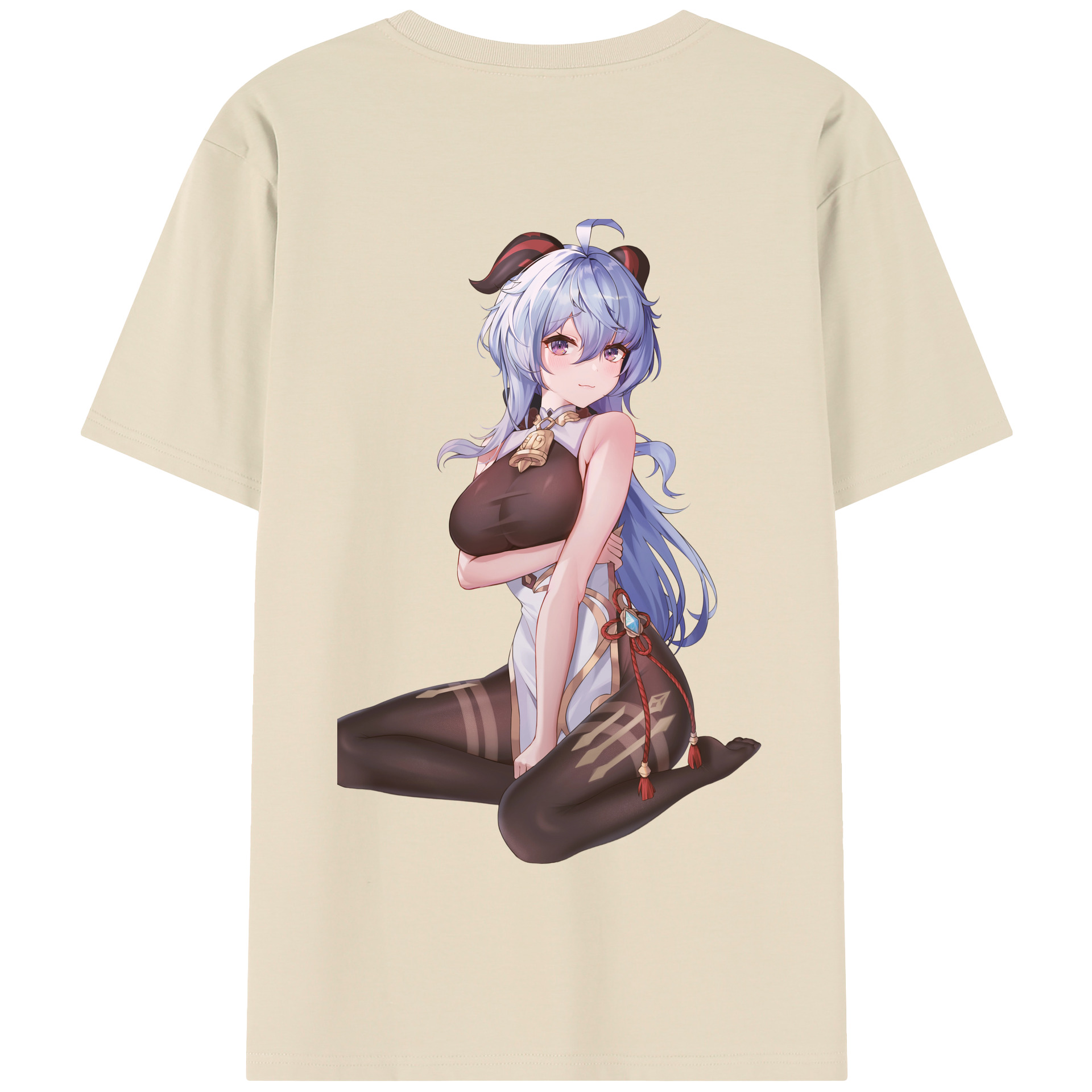 げんし神 甘雨 かんう genshin Ganyu 綿100％半袖Tシャツ（背面プリント）