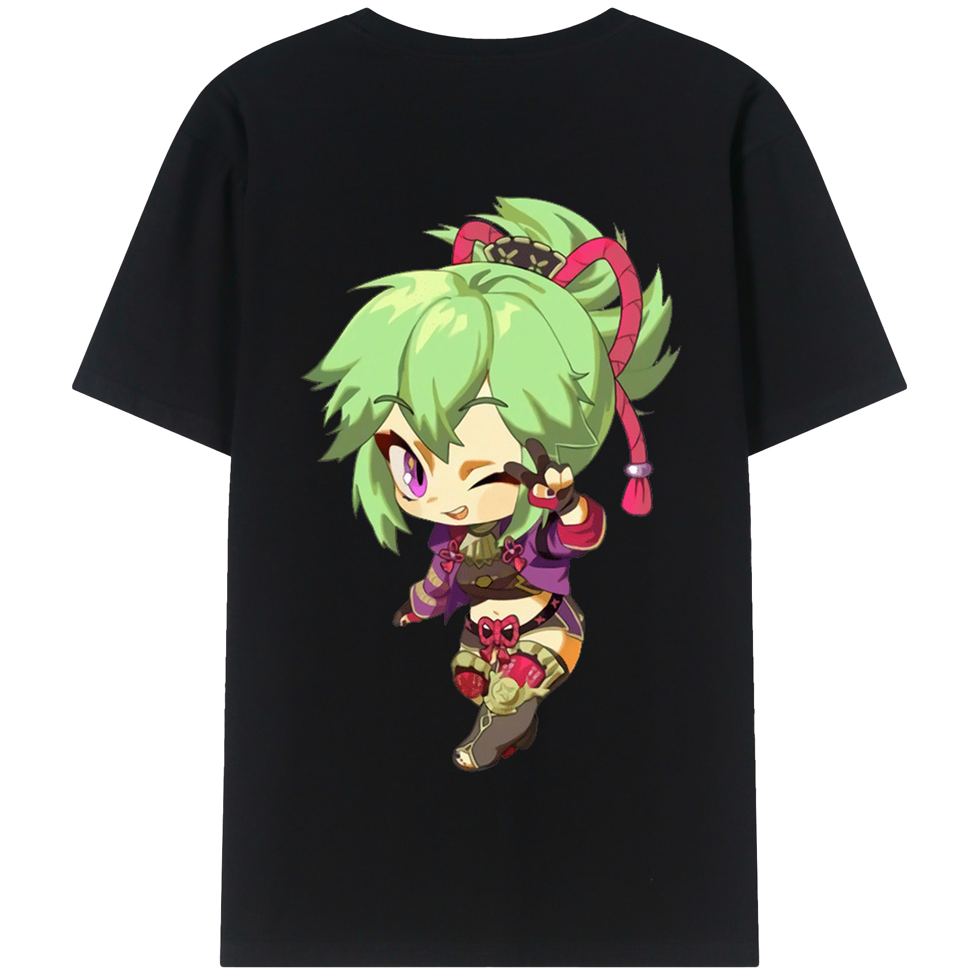 げんし神  久岐忍 くき しのぶ genshin Kuki Shinobu 綿100％半袖Tシャツ（背面プリント）