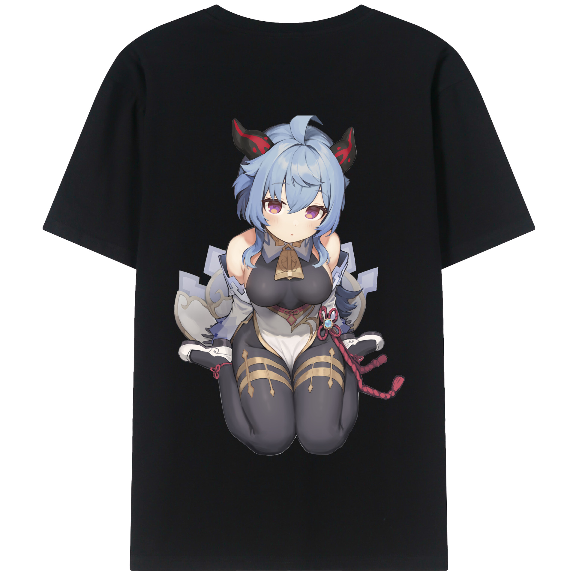 げんし神 甘雨 かんう genshin Ganyu 綿100％半袖Tシャツ（背面プリント）