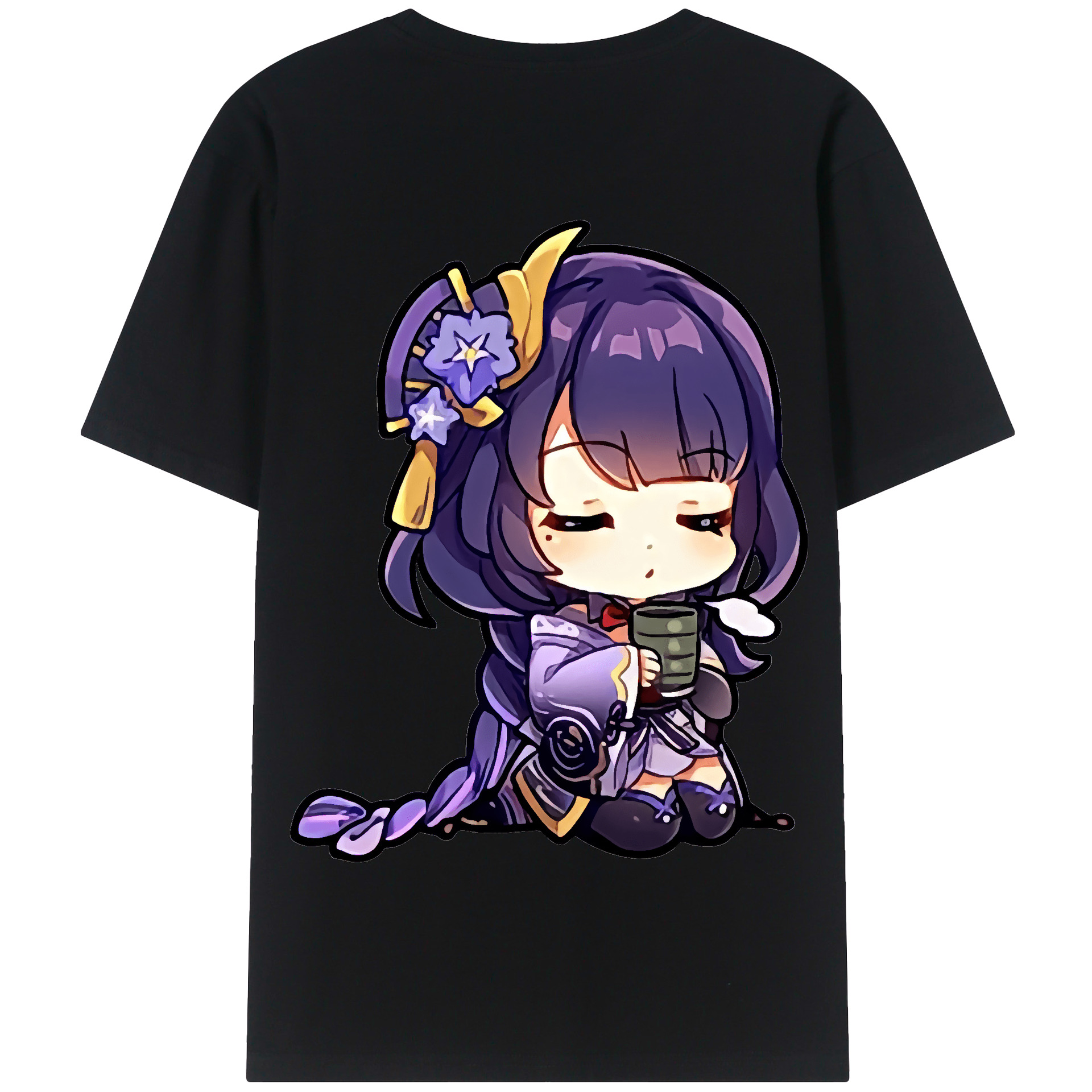 げんし神 雷電将軍 らいでんしょうぐん genshin Raiden Shogun 綿100％半袖Tシャツ（背面プリント）