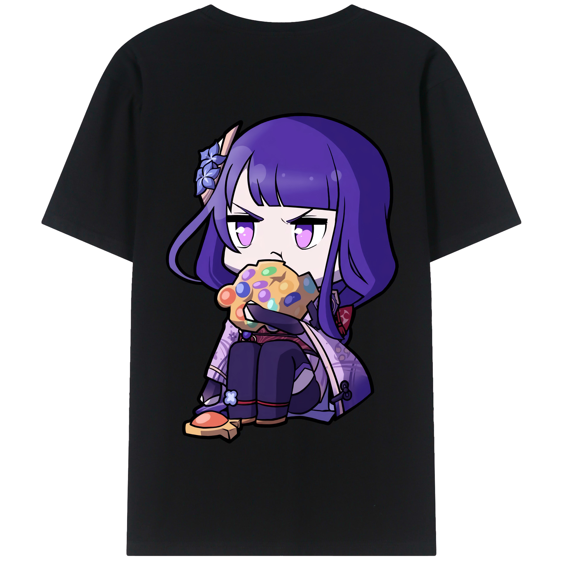 げんし神 雷電将軍 らいでんしょうぐん genshin Raiden Shogun 綿100％半袖Tシャツ（背面プリント）