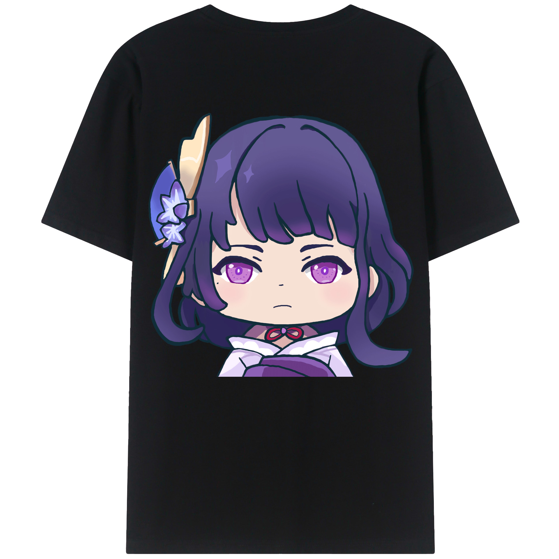 げんし神 雷電将軍 らいでんしょうぐん genshin Raiden Shogun 綿100％半袖Tシャツ（背面プリント）