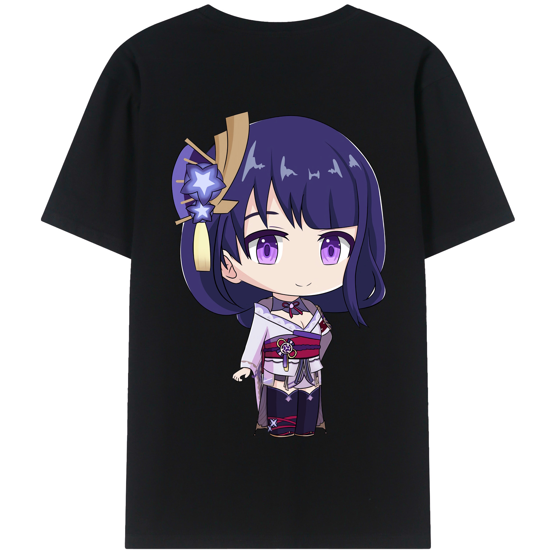 げんし神 雷電将軍 らいでんしょうぐん genshin Raiden Shogun 綿100％半袖Tシャツ（背面プリント）