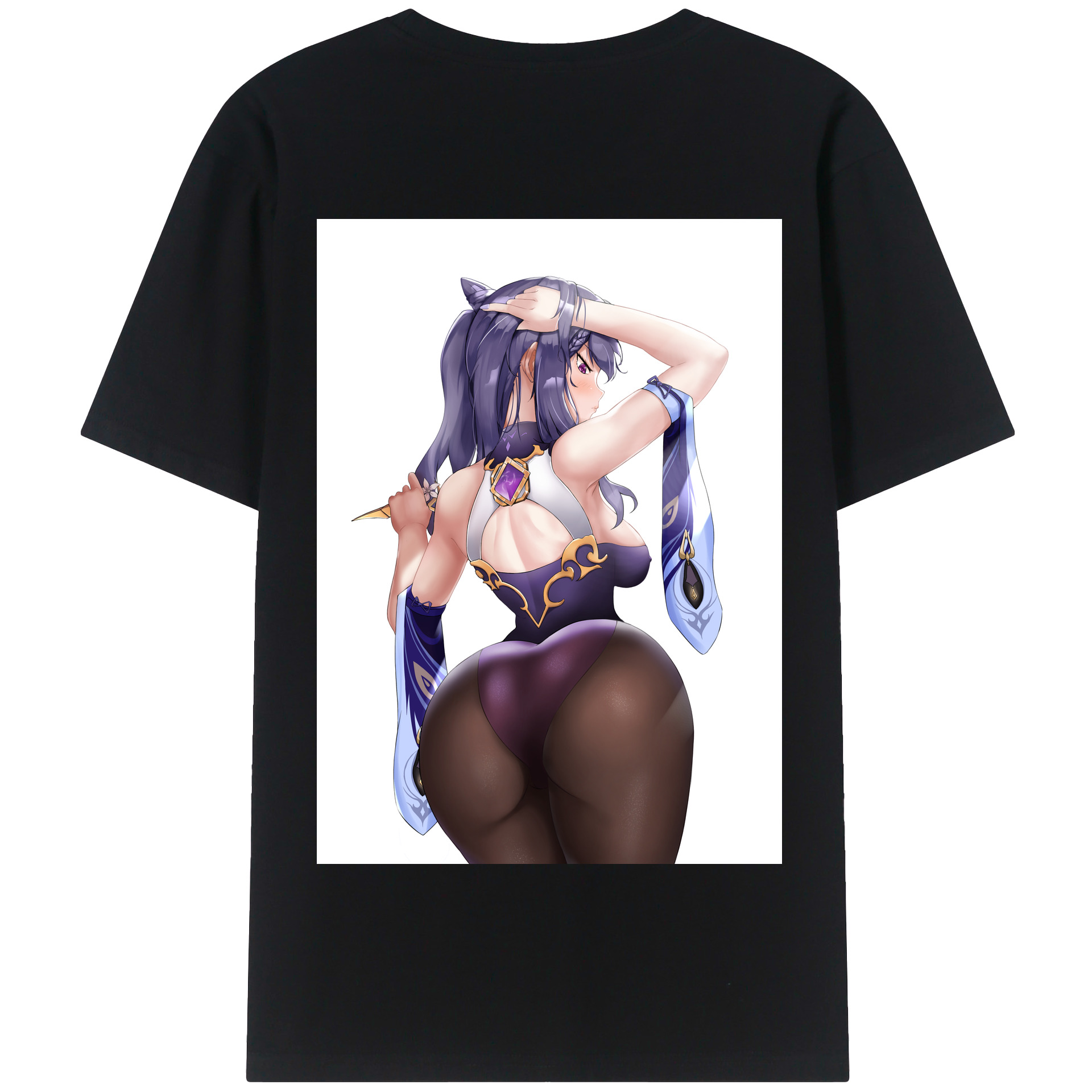 げんし神 刻晴 こくせい genshin Kokusei 綿100％半袖Tシャツ（背面プリント）