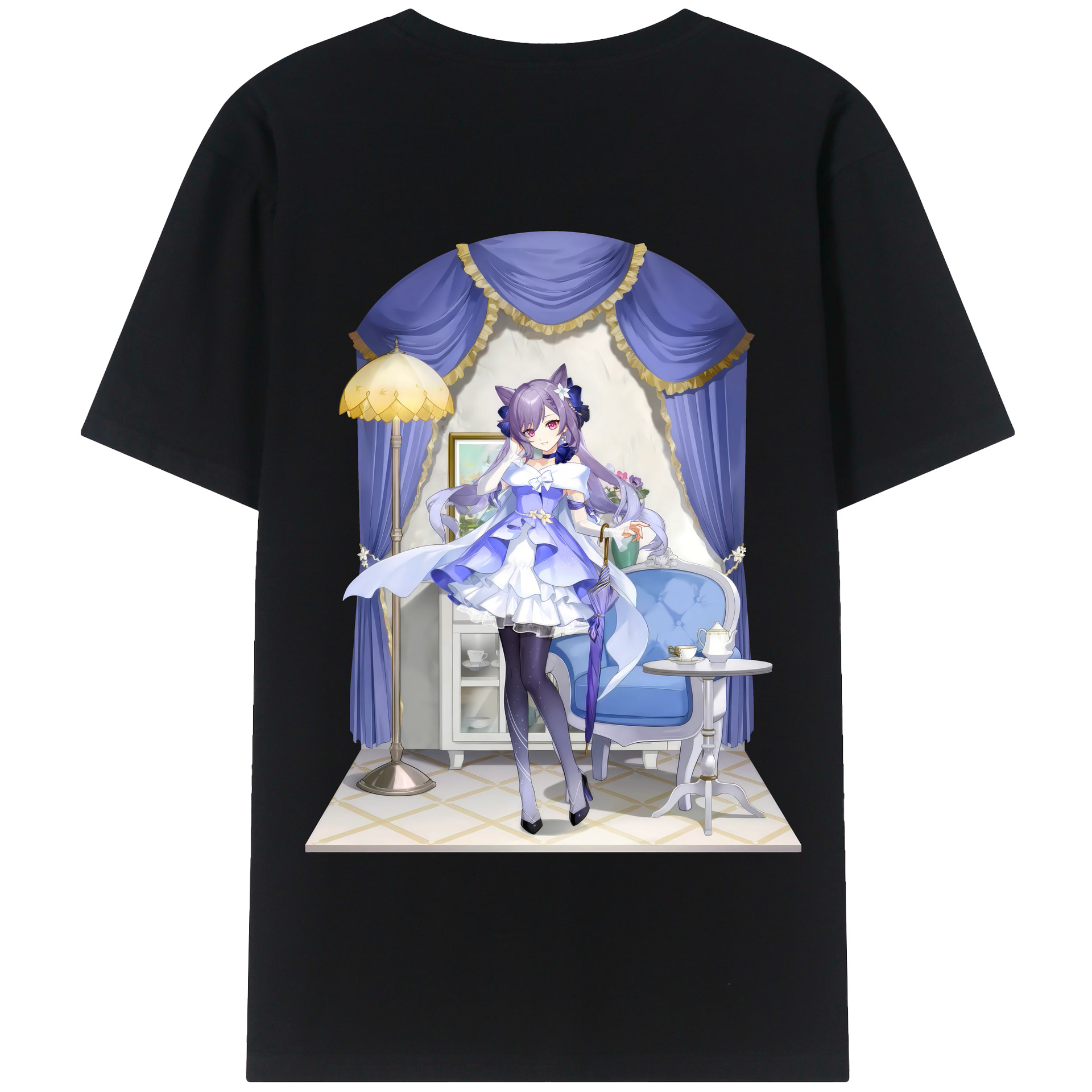 げんし神 刻晴 こくせい genshin Kokusei 綿100％半袖Tシャツ（背面プリント）