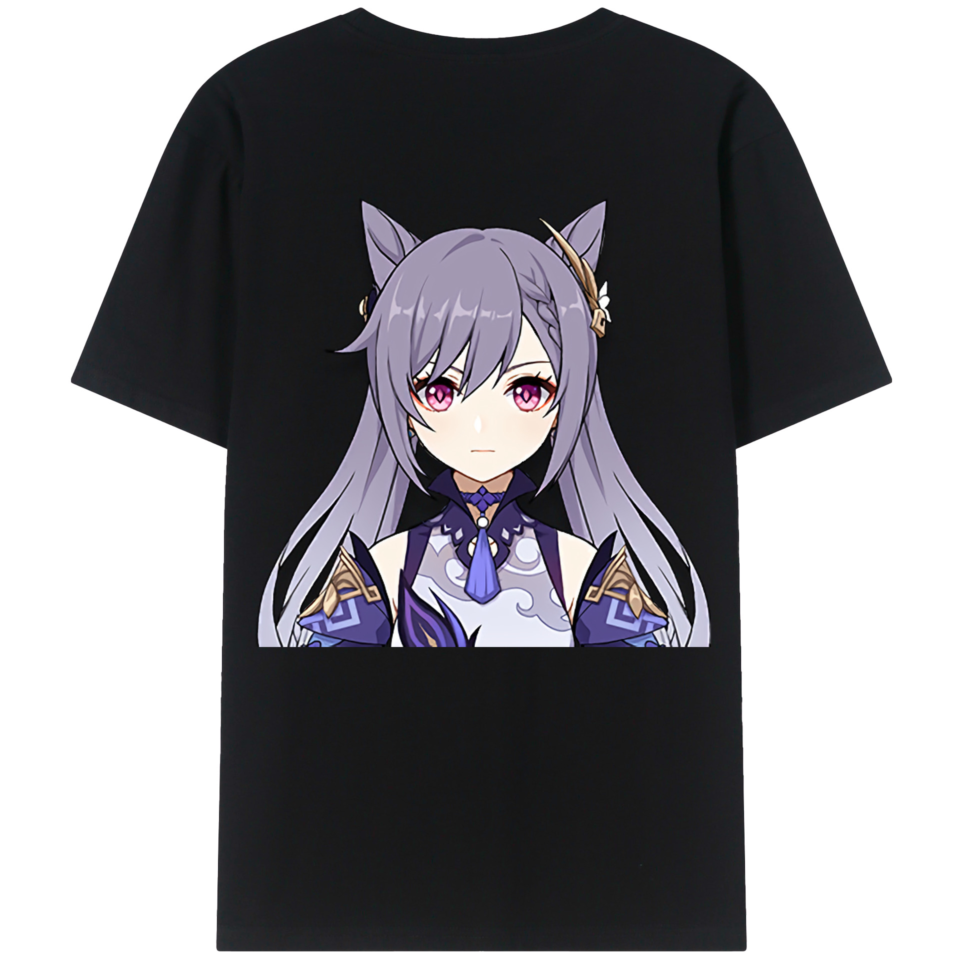 げんし神 刻晴 こくせい genshin Kokusei 綿100％半袖Tシャツ（背面プリント）