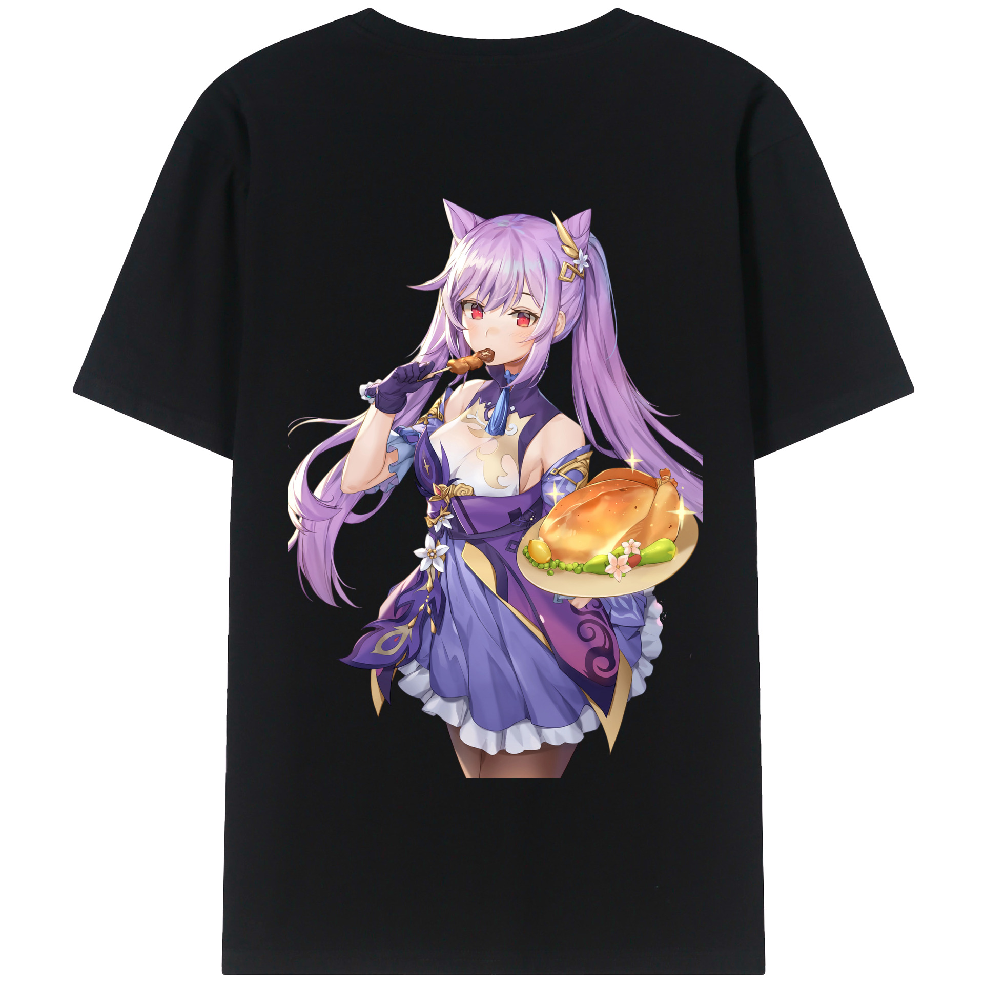 げんし神 刻晴 こくせい genshin Kokusei 綿100％半袖Tシャツ（背面プリント）