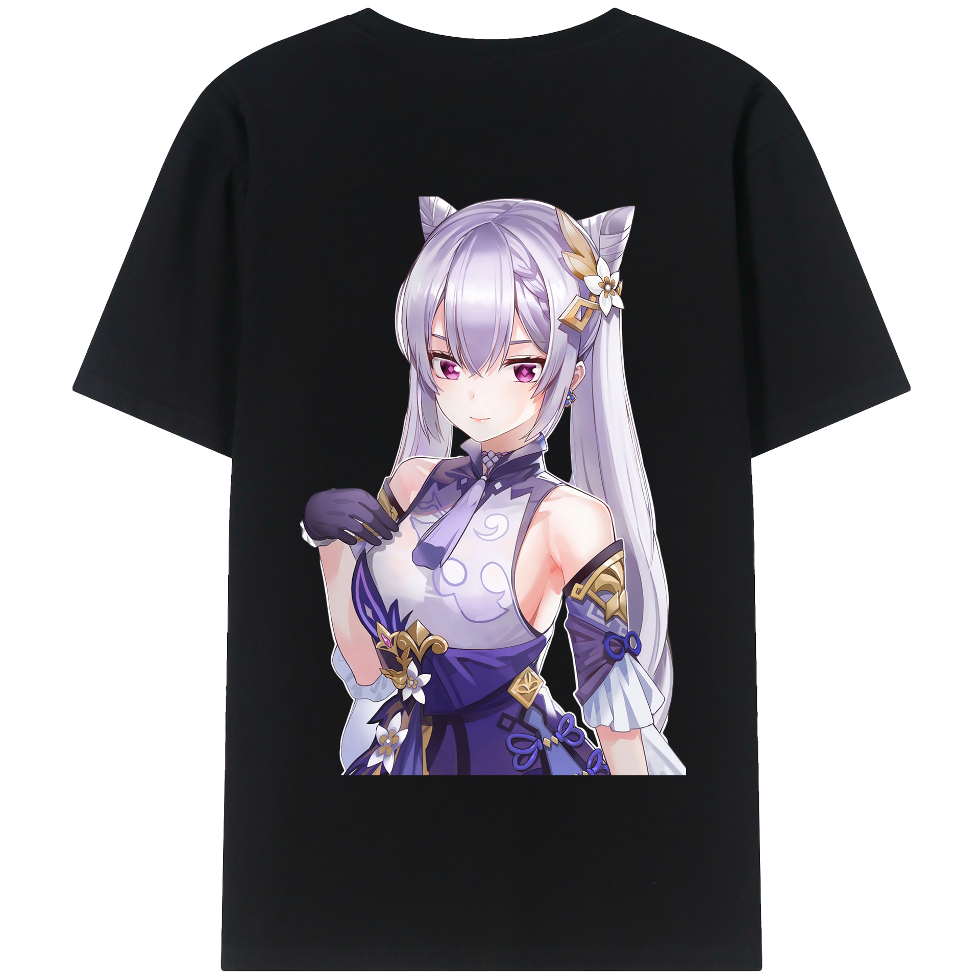 げんし神 刻晴 こくせい genshin Kokusei 綿100％半袖Tシャツ（背面プリント）
