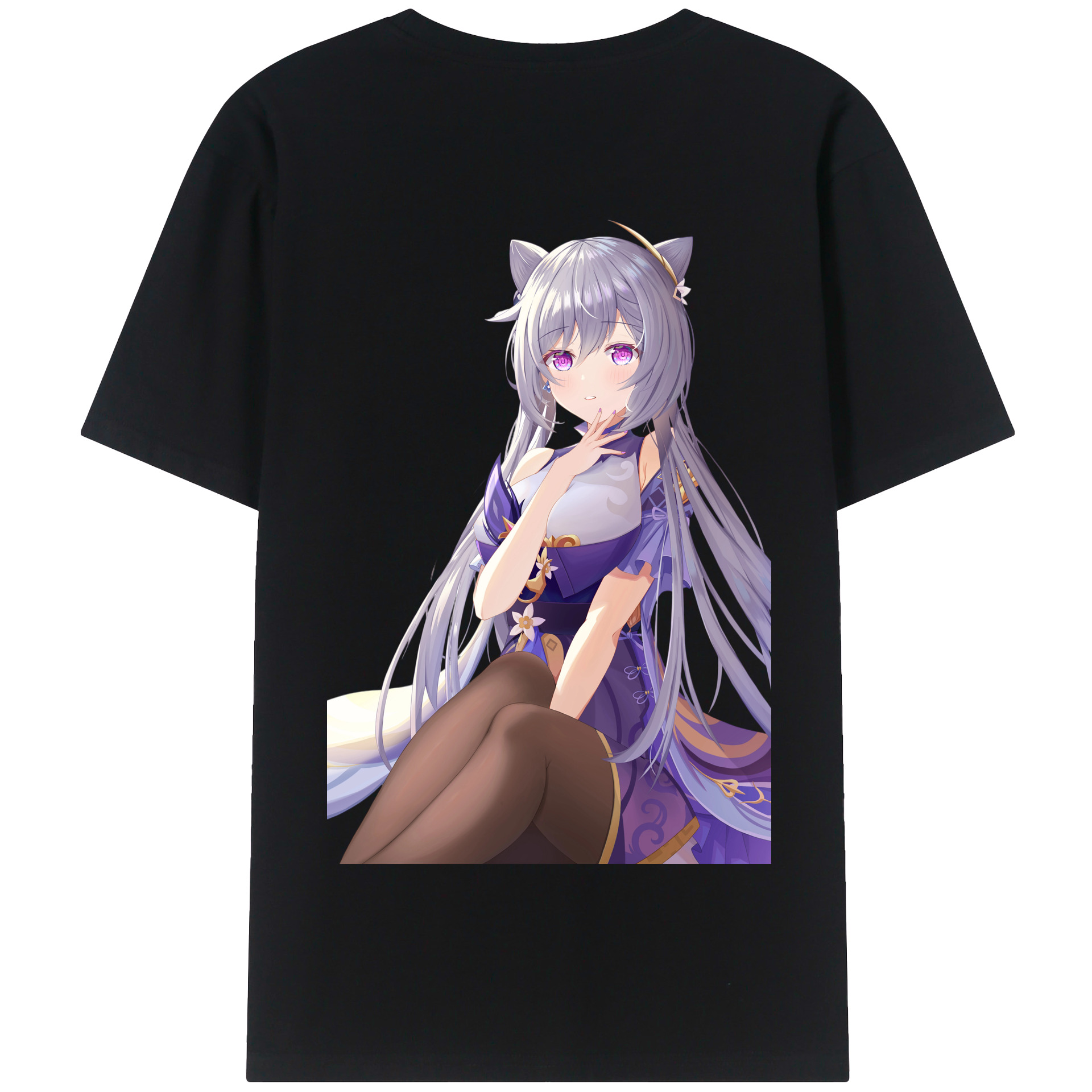 げんし神 刻晴 こくせい genshin Kokusei 綿100％半袖Tシャツ（背面プリント）