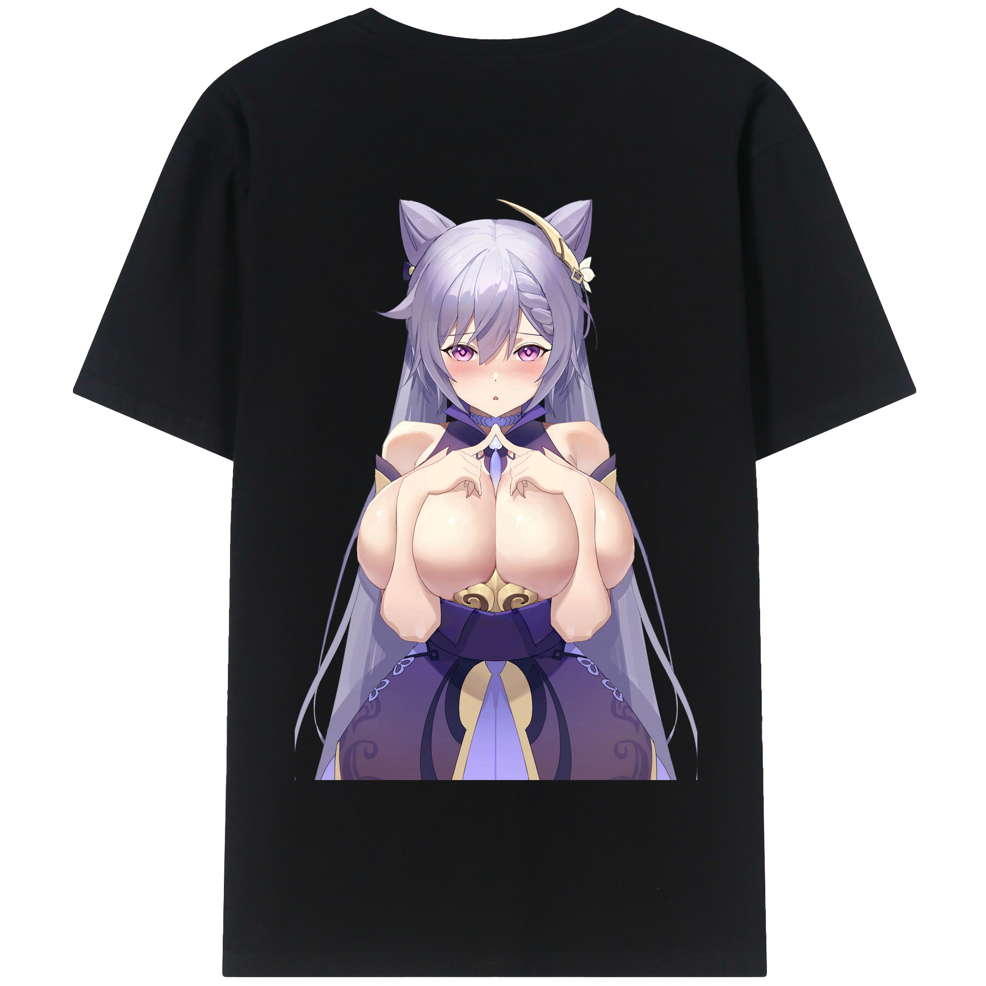 げんし神 刻晴 こくせい genshin Kokusei 綿100％半袖Tシャツ（背面プリント）